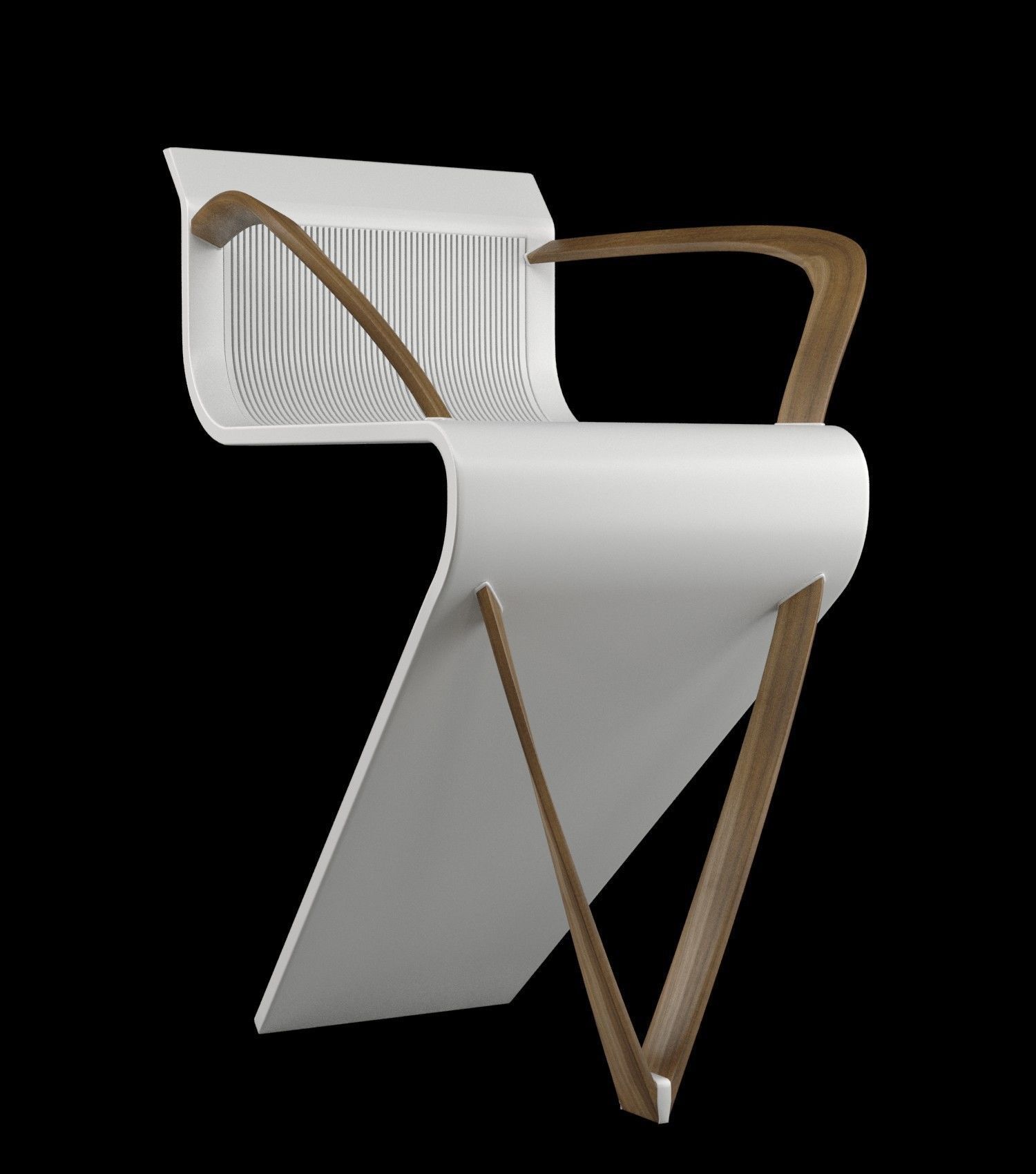 modern chair Low-poly 3D model_5
