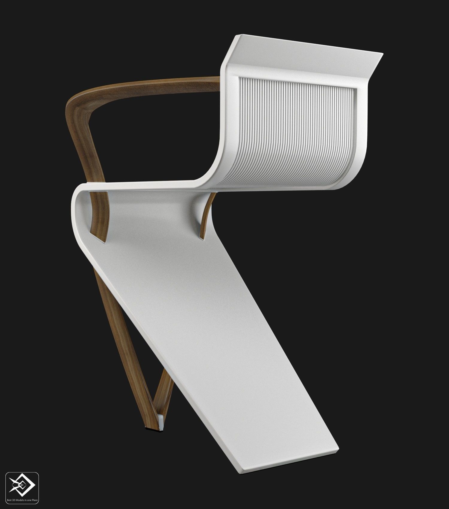 modern chair Low-poly 3D model_2