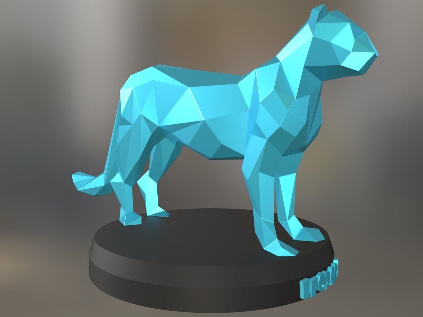 Poly Leopard 3D print model_4