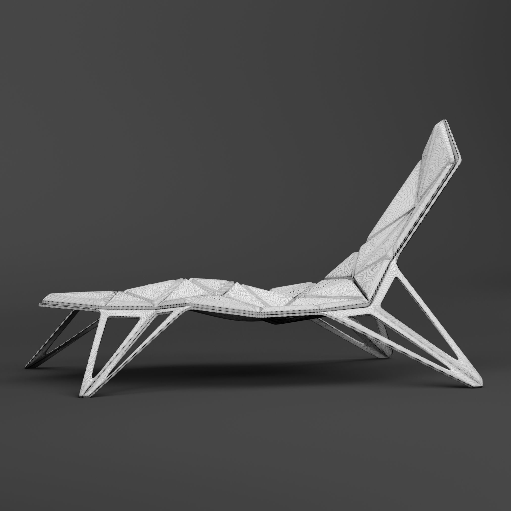 Ruby Chair Futuristic 3D model_4