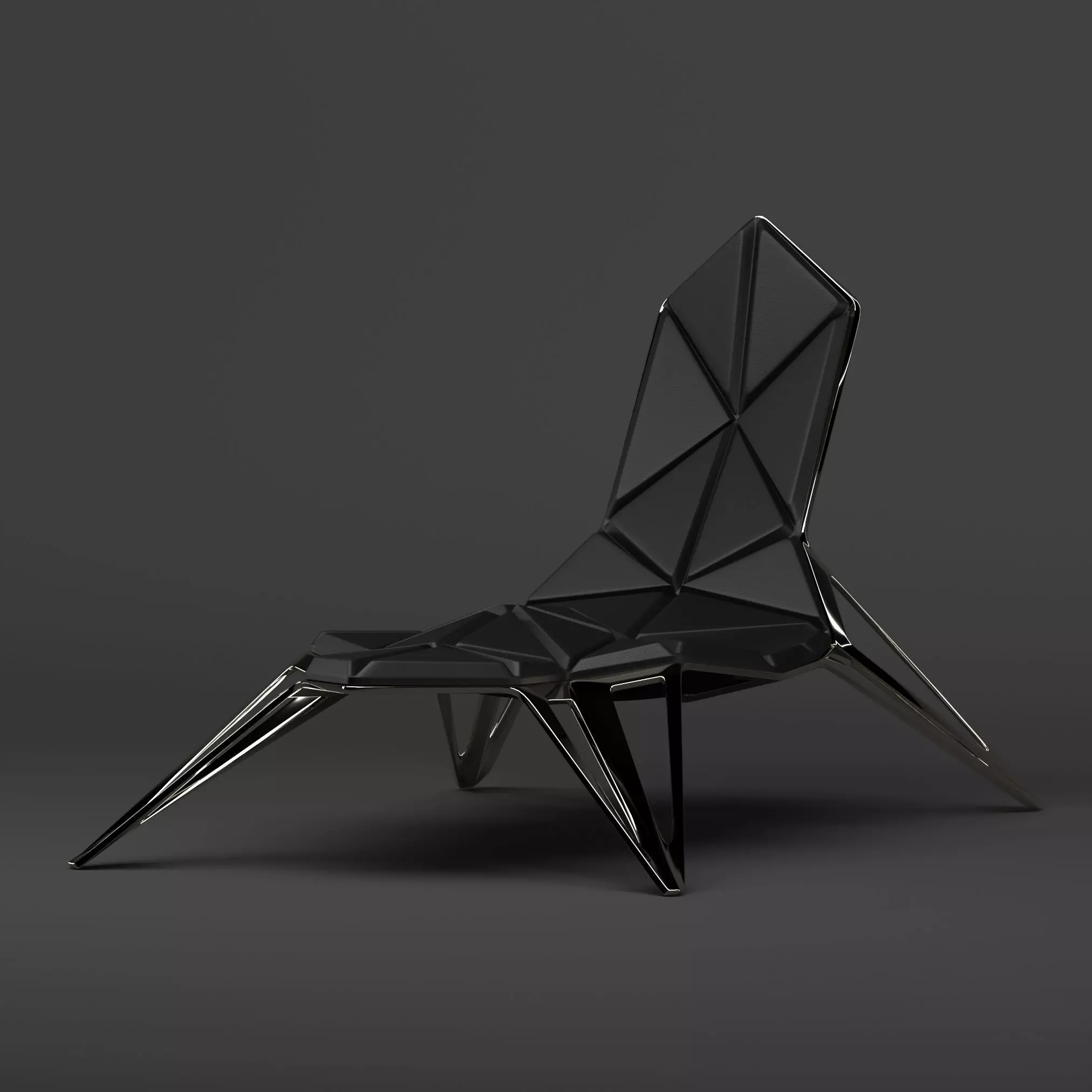 Ruby Chair Futuristic 3D model_0