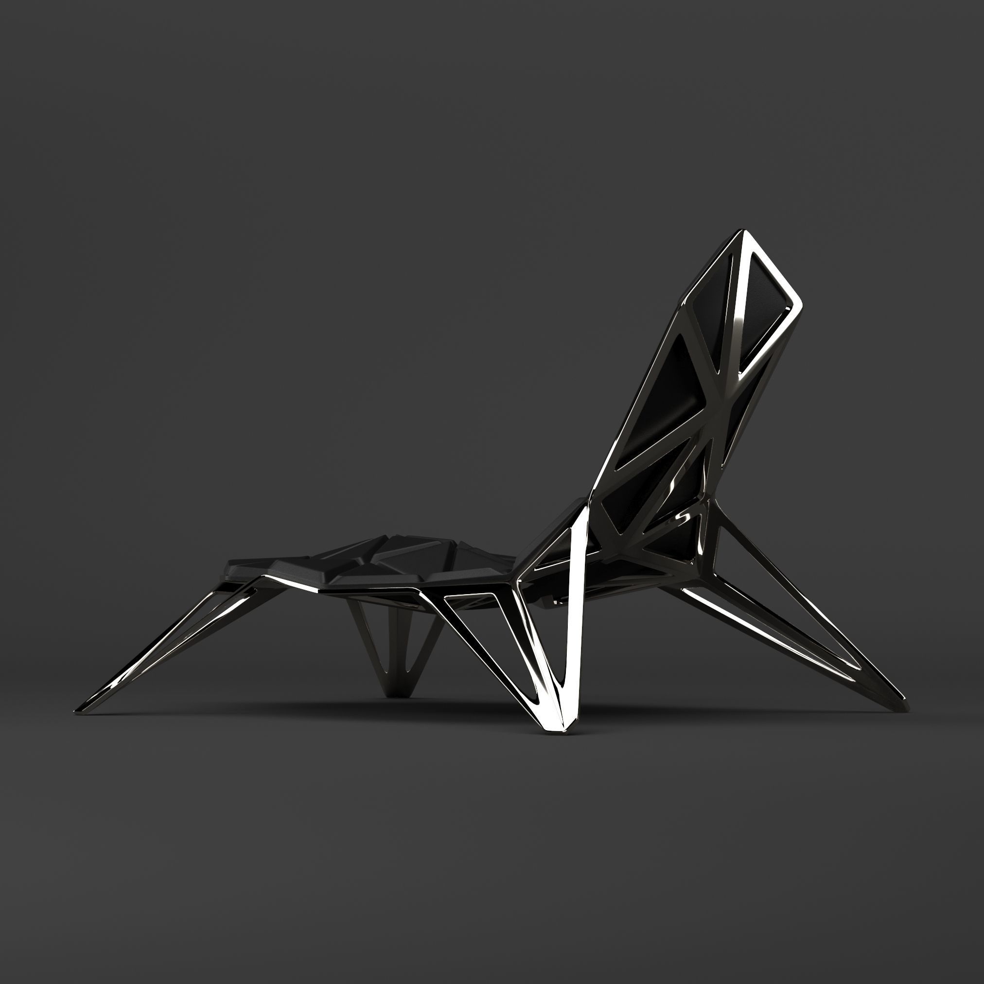 Ruby Chair Futuristic 3D model_2