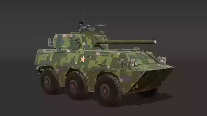 PLL- 05 Self-Propelled Gun-Mortar Low-poly 3D model