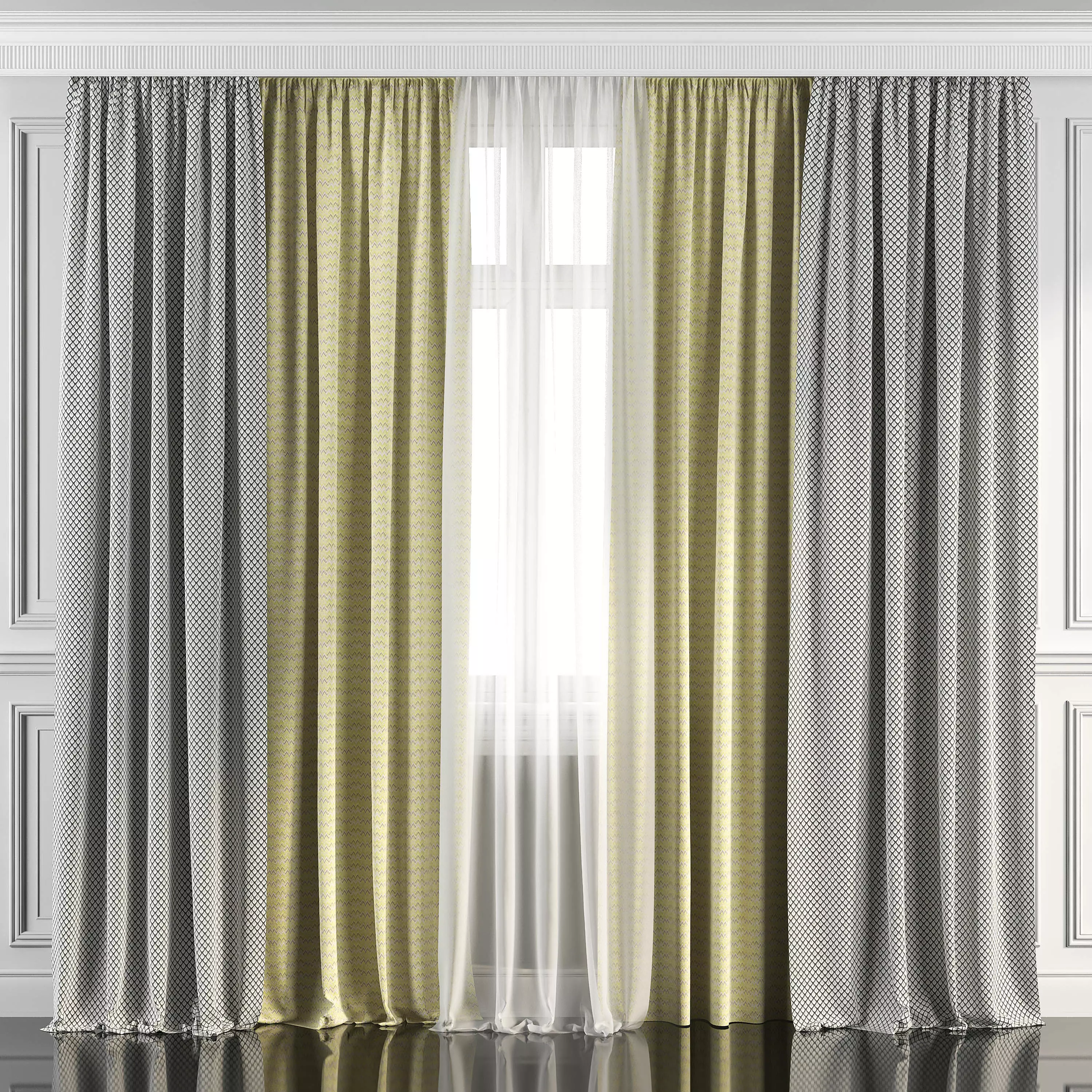 Curtain Set 267 3D model_0