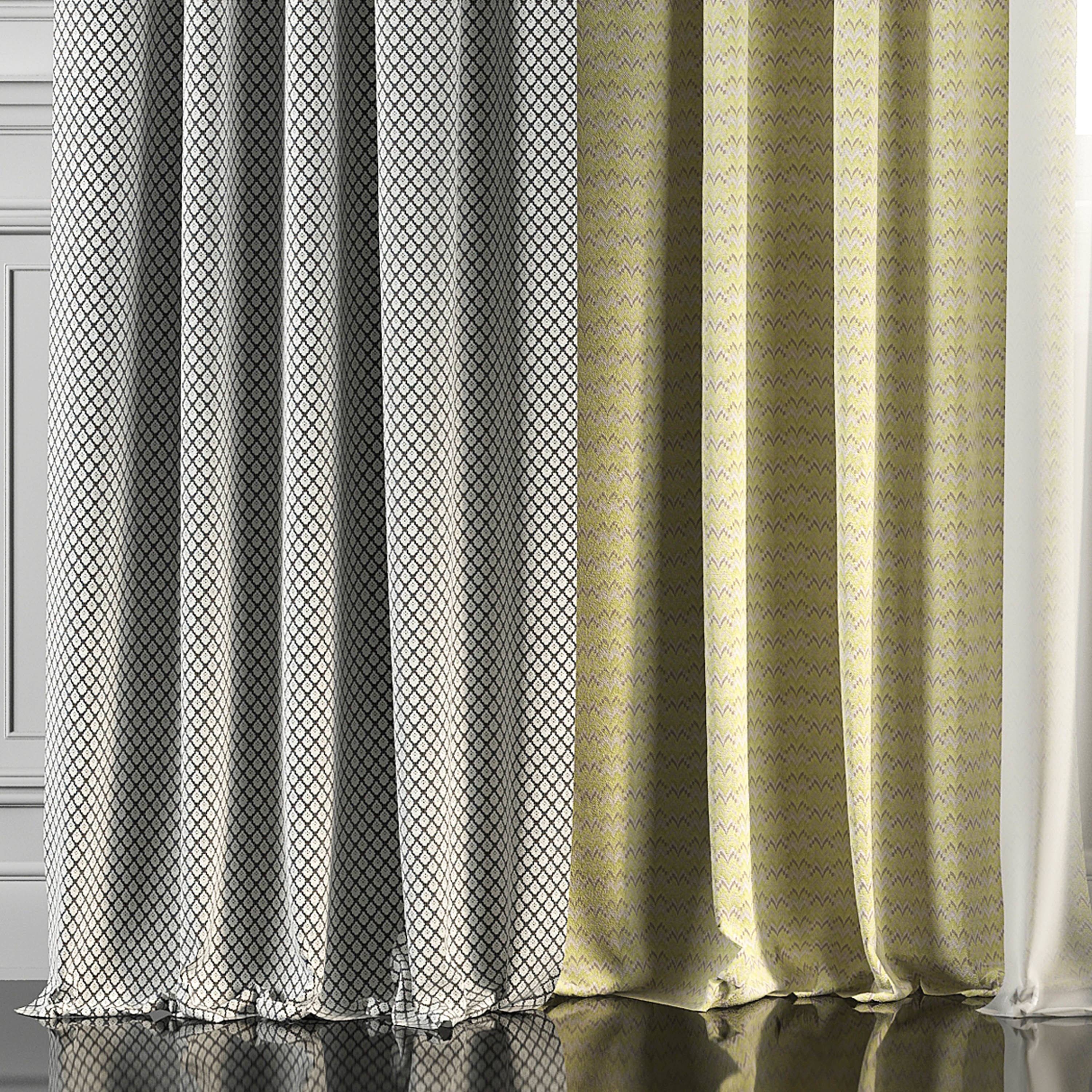 Curtain Set 267 3D model_2