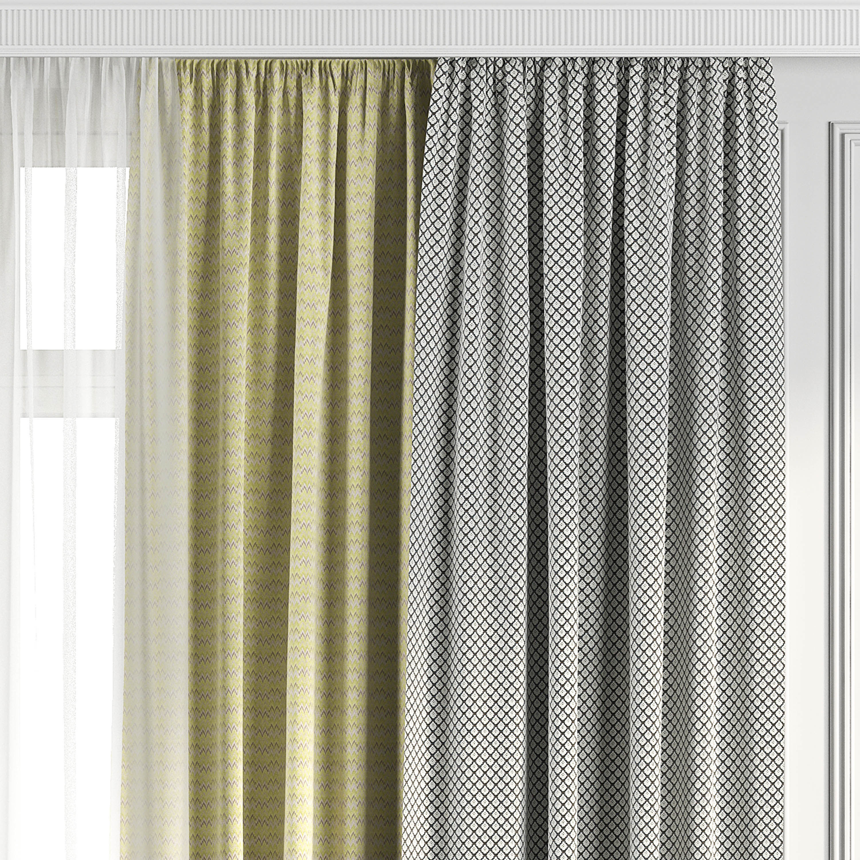 Curtain Set 267 3D model_1