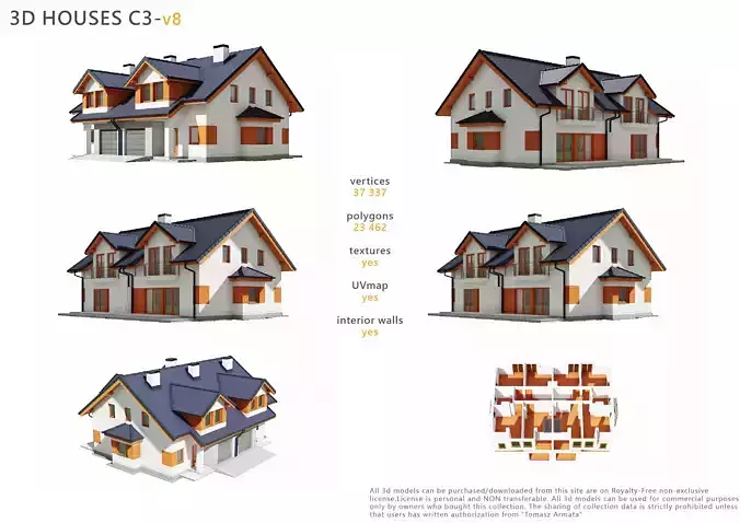 House C3V8 Low-poly 3D model