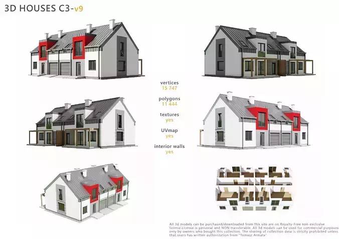 House C3V9 Low-poly 3D model