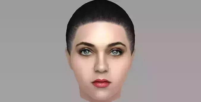 Beautiful brunette woman head TYPE 7