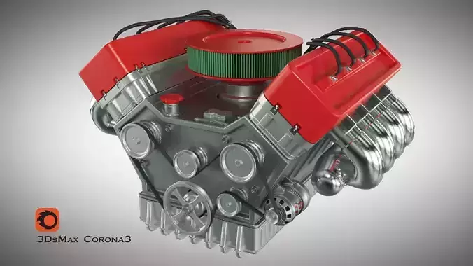 8-cylinder carburetor engine