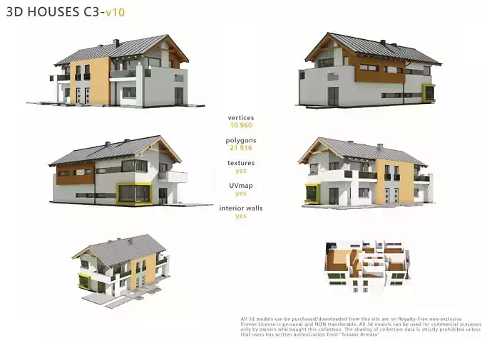 House C3V10 Low-poly 3D model