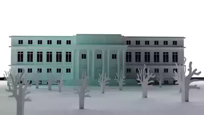 White Royal Mint Mansion  Free 3D model