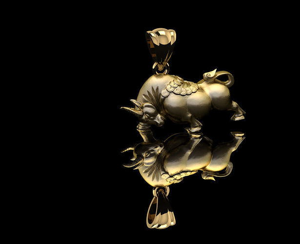 Buffalo jewelry pendant 3D print model