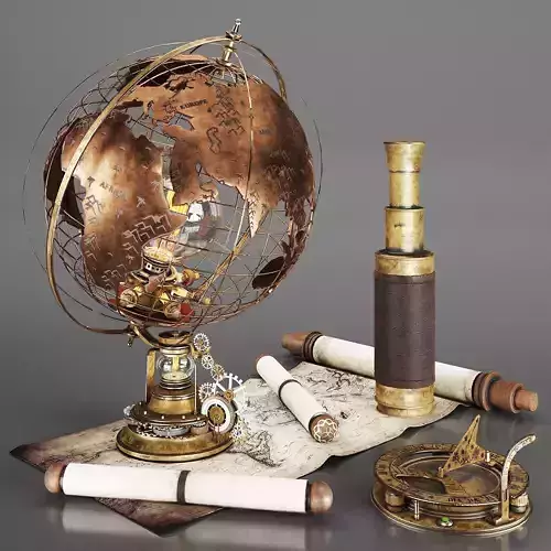 Steampunk Traveler Set 3D model
