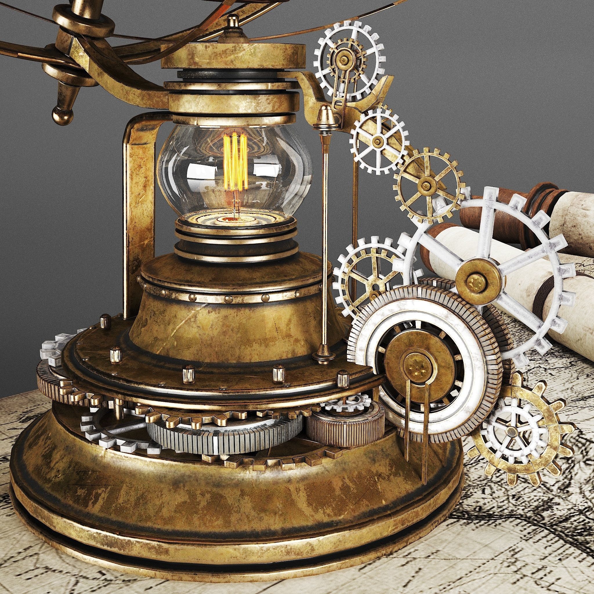 Steampunk Traveler Set 3D model_2