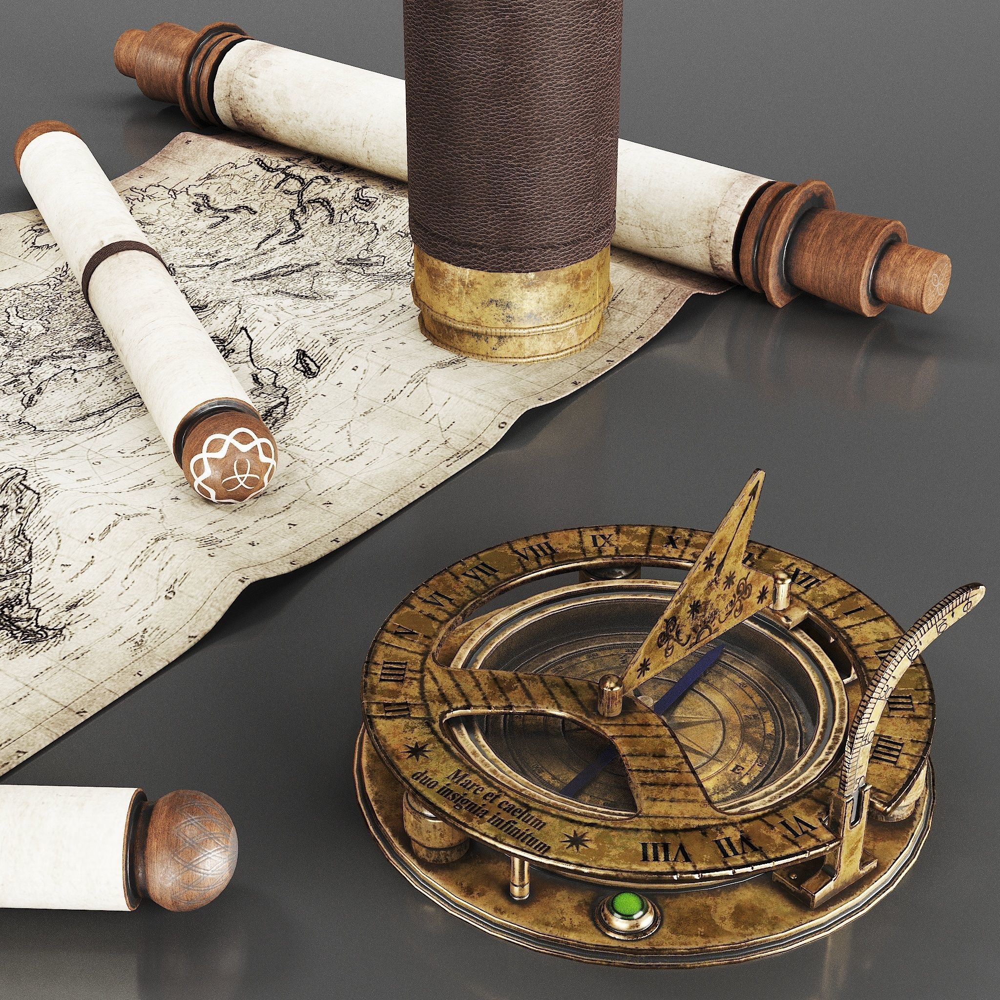 Steampunk Traveler Set 3D model_1