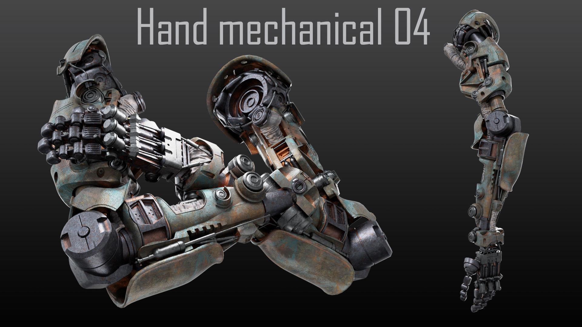 Mech Hand Hand mechanical 04 3D model animated rigged | CGTrader