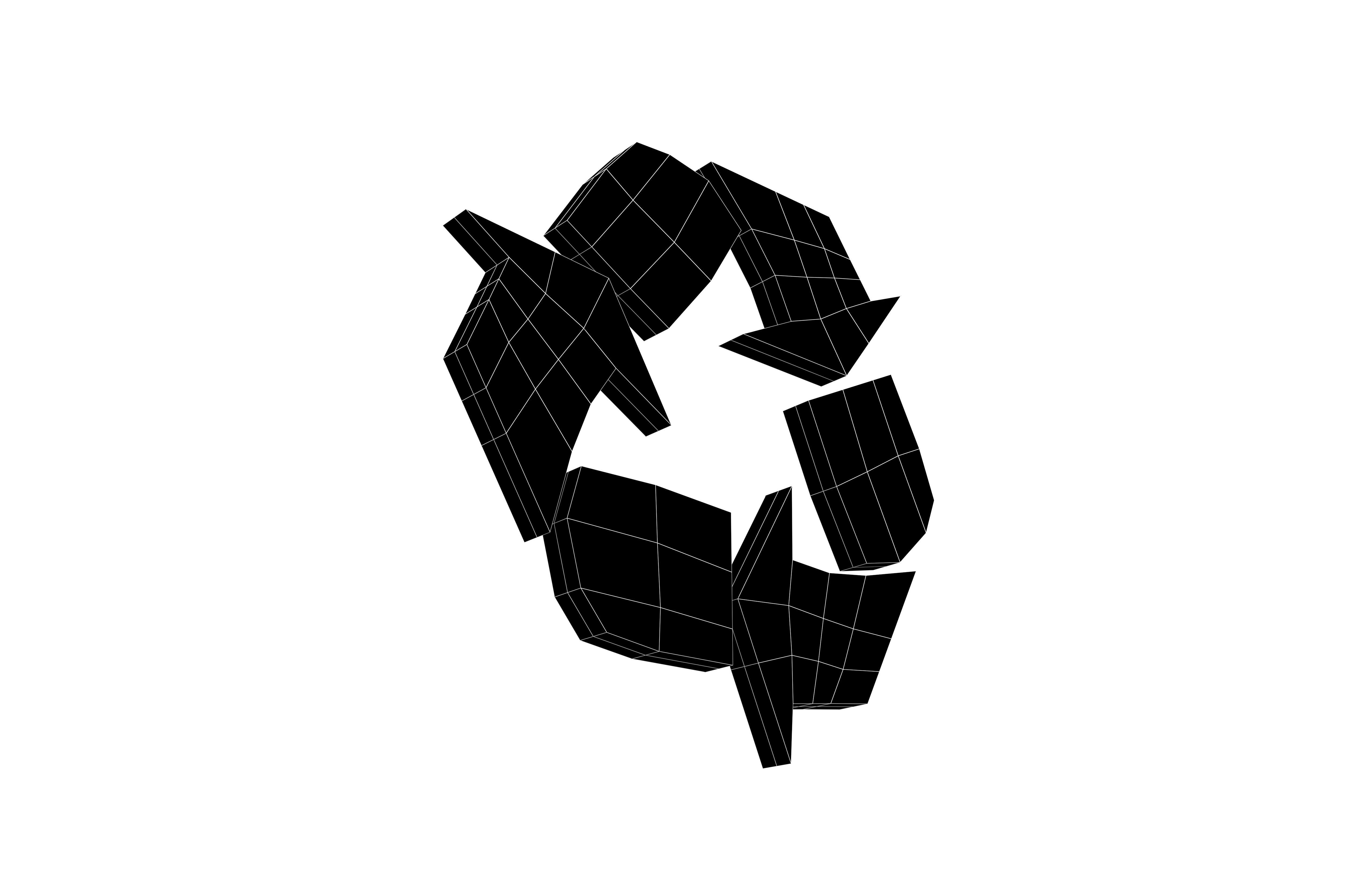 Recycle Symbols v1 004 Low-poly 3D model_5