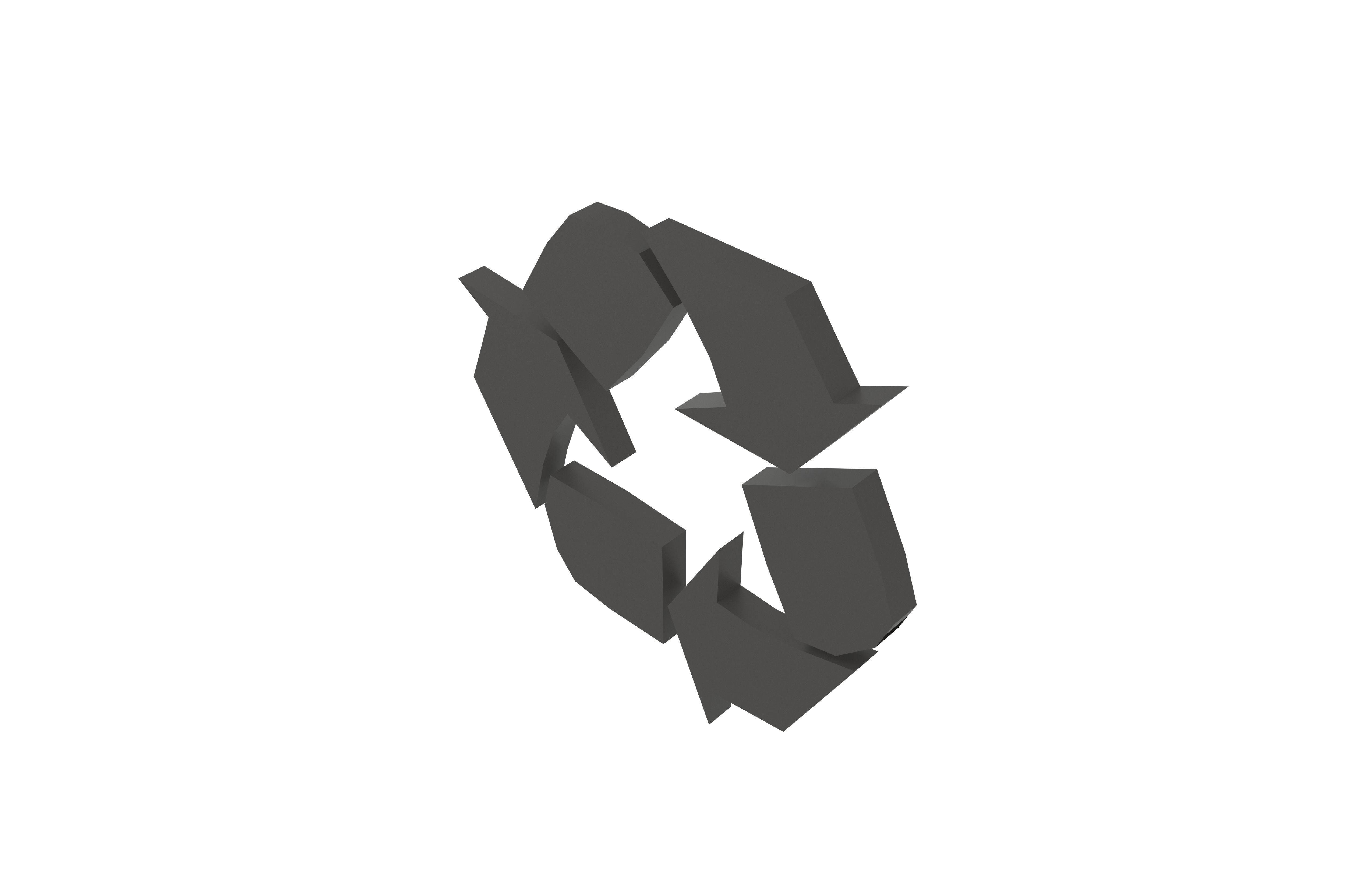 Recycle Symbols v1 006 Low-poly 3D model_2