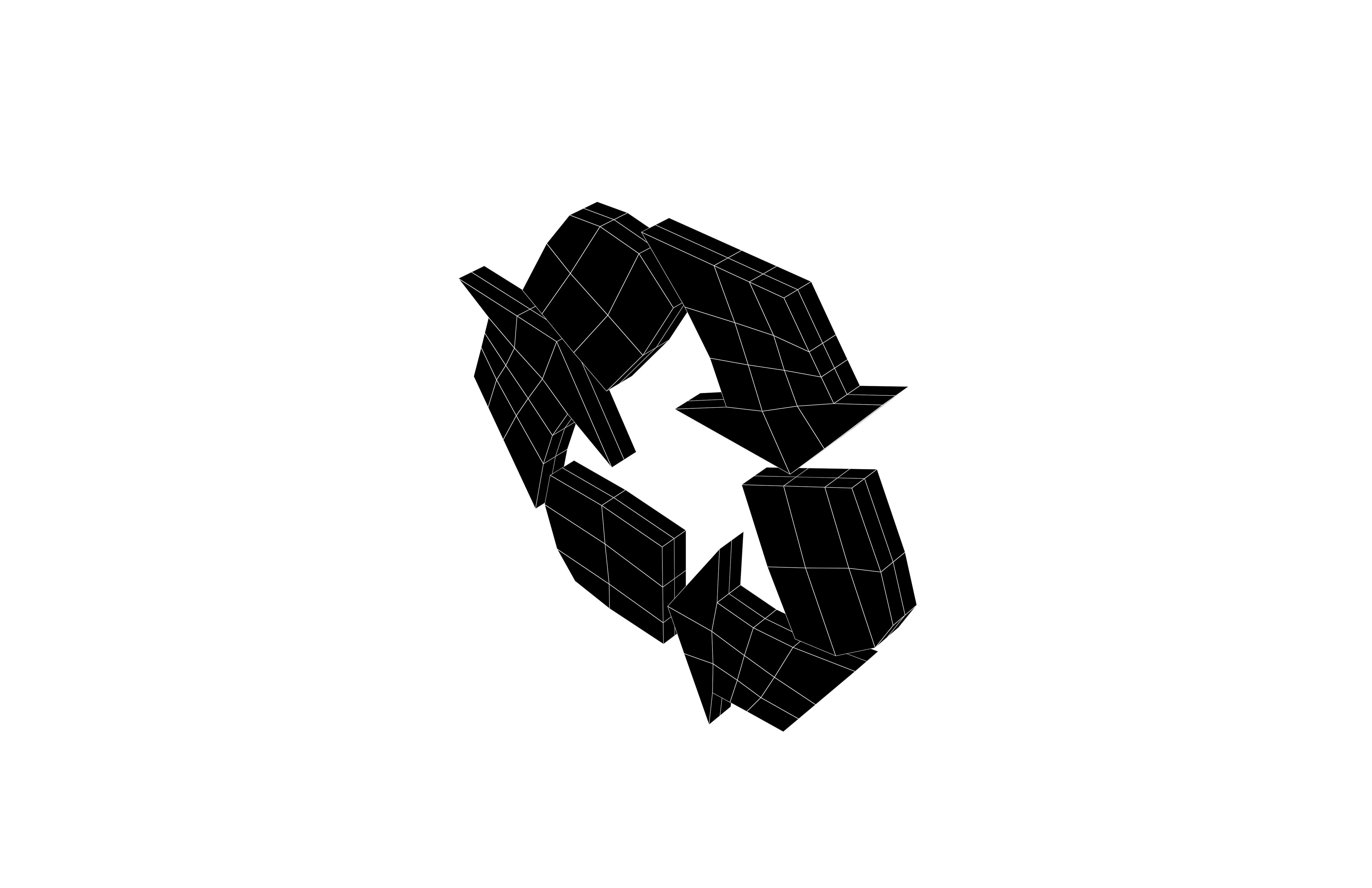 Recycle Symbols v1 006 Low-poly 3D model_7