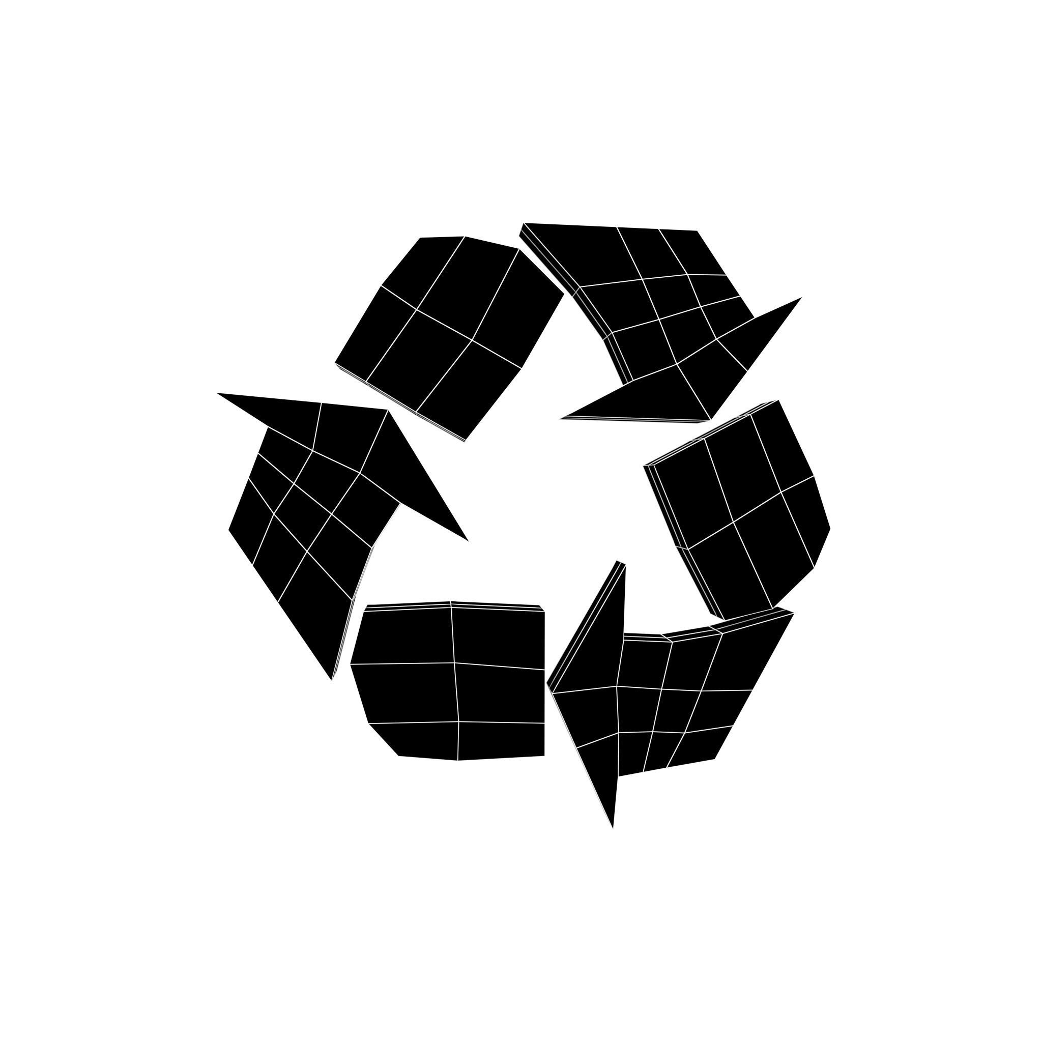 Recycle Symbols v1 010 Low-poly 3D model_4