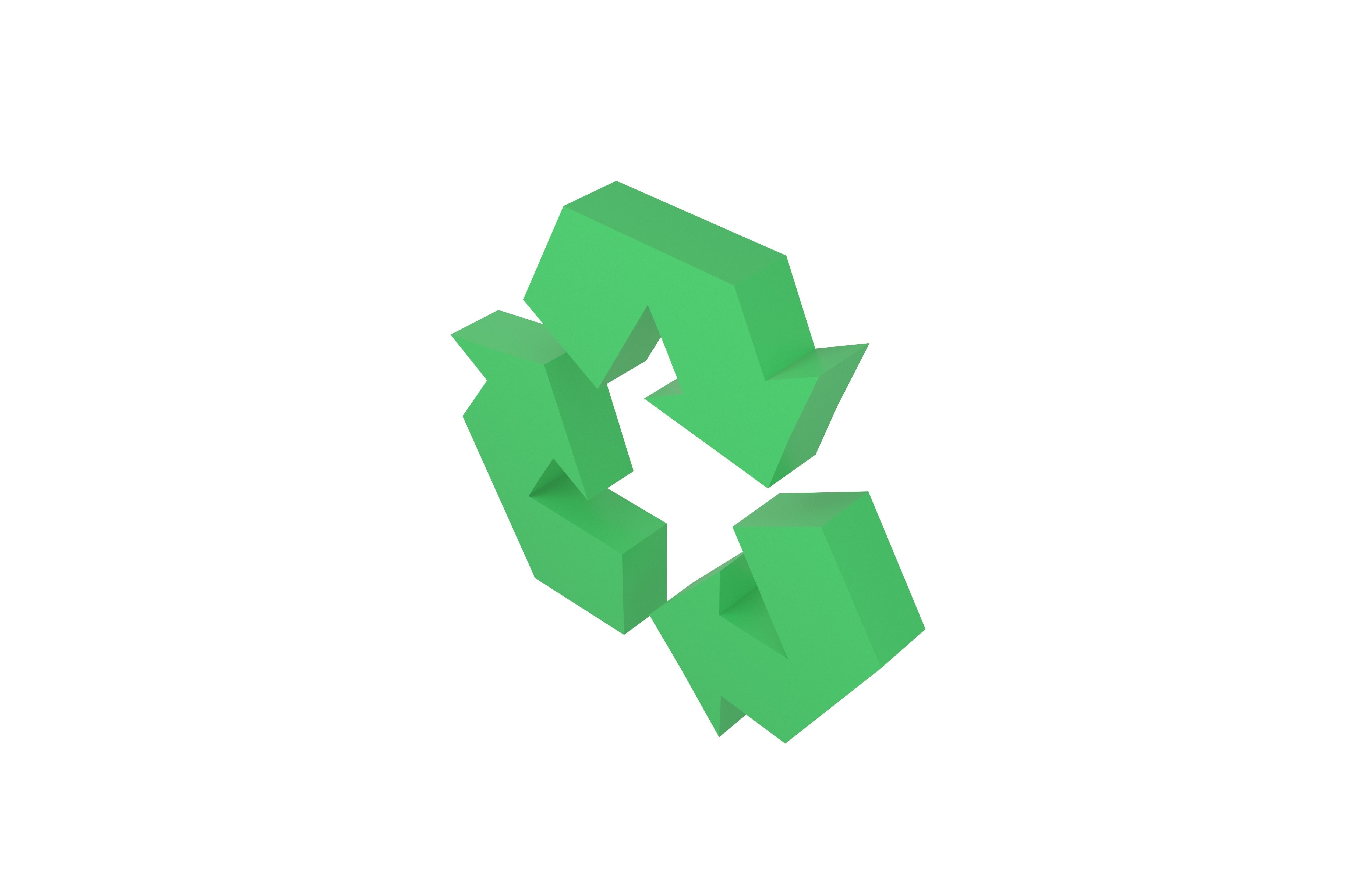 Recycle Symbols v2 001 Low-poly 3D model_3