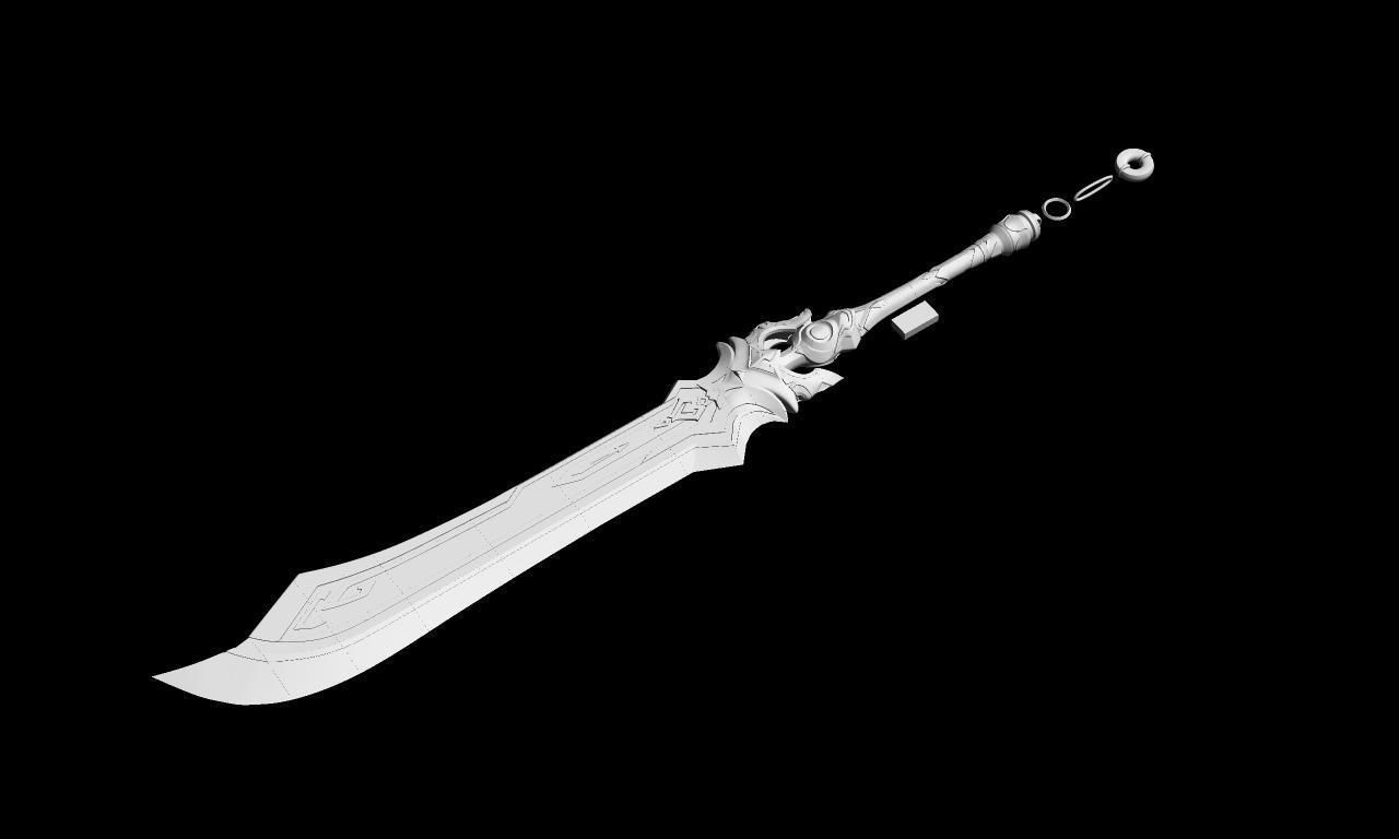 Genshin impact Blackcliff Slasher 3D print model_1