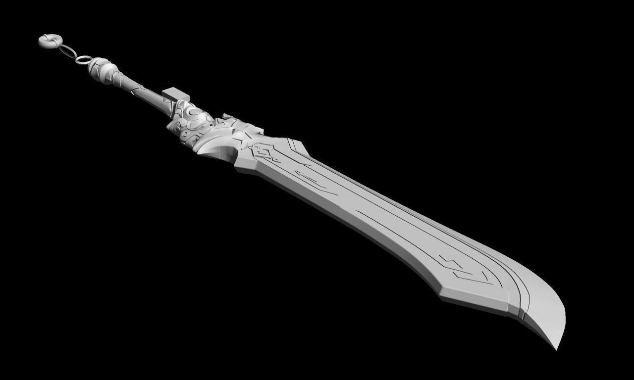 Genshin impact Blackcliff Slasher 3D print model_3