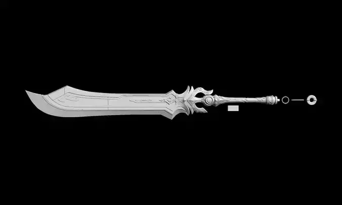 Genshin impact Blackcliff Slasher 3D print model