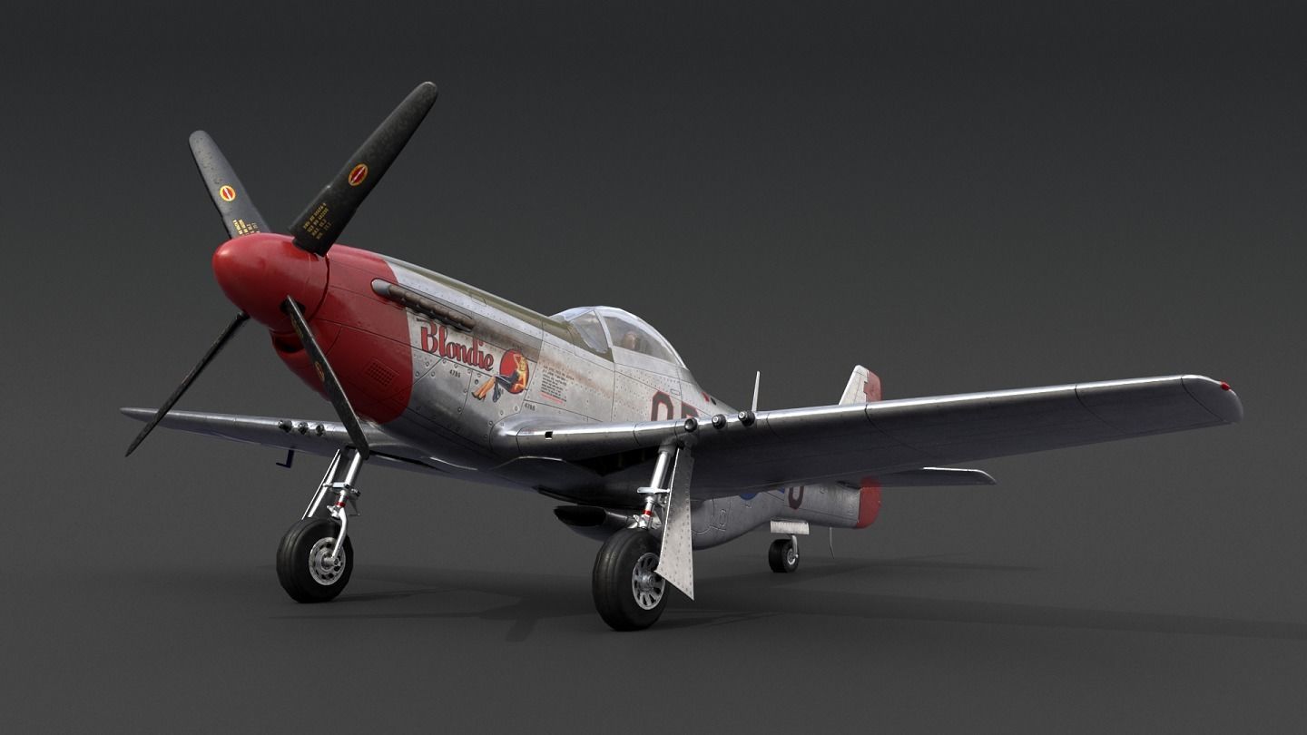 P51 Mustang Low-poly 3D model_0
