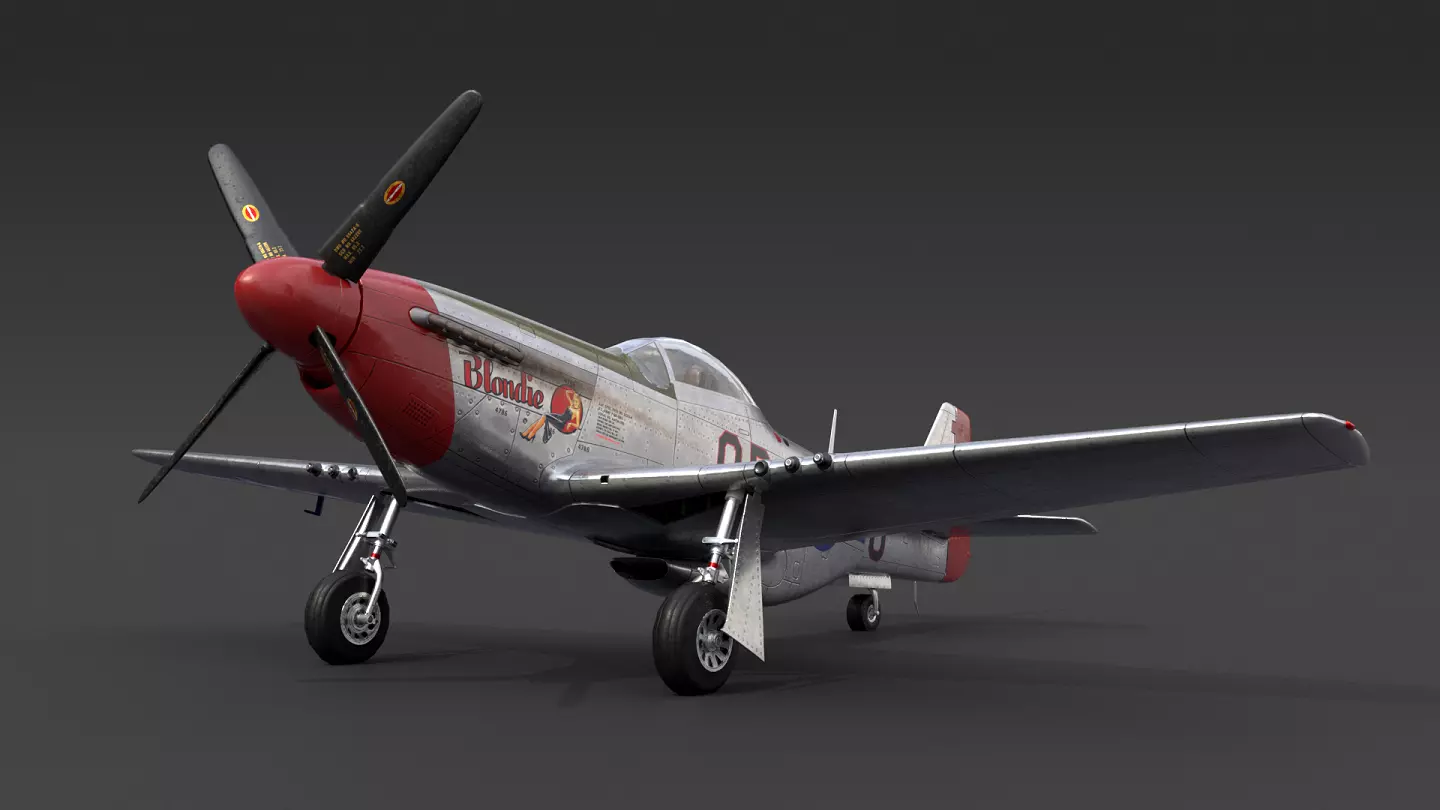 P51 Mustang Low-poly 3D model