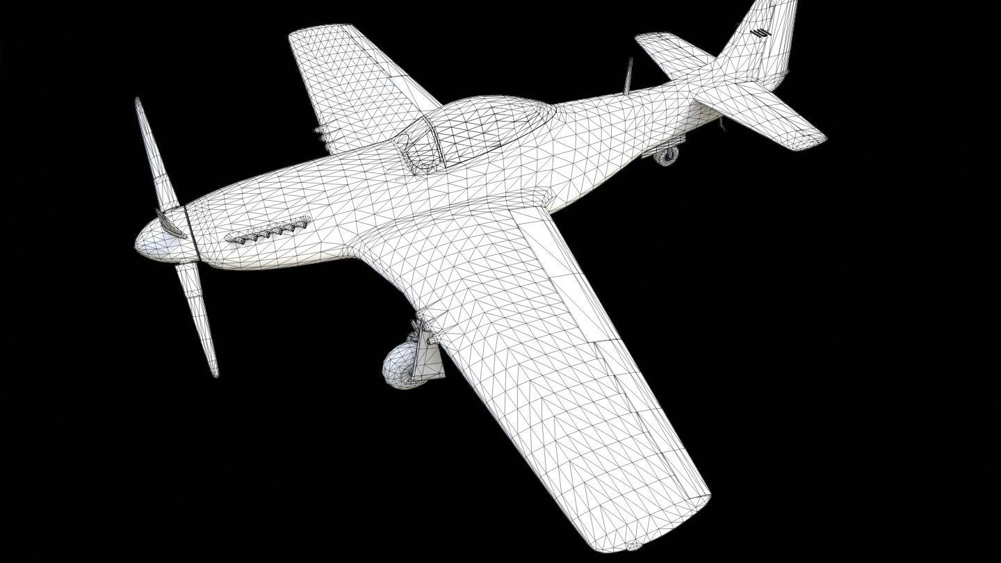 P51 Mustang Low-poly 3D model_1