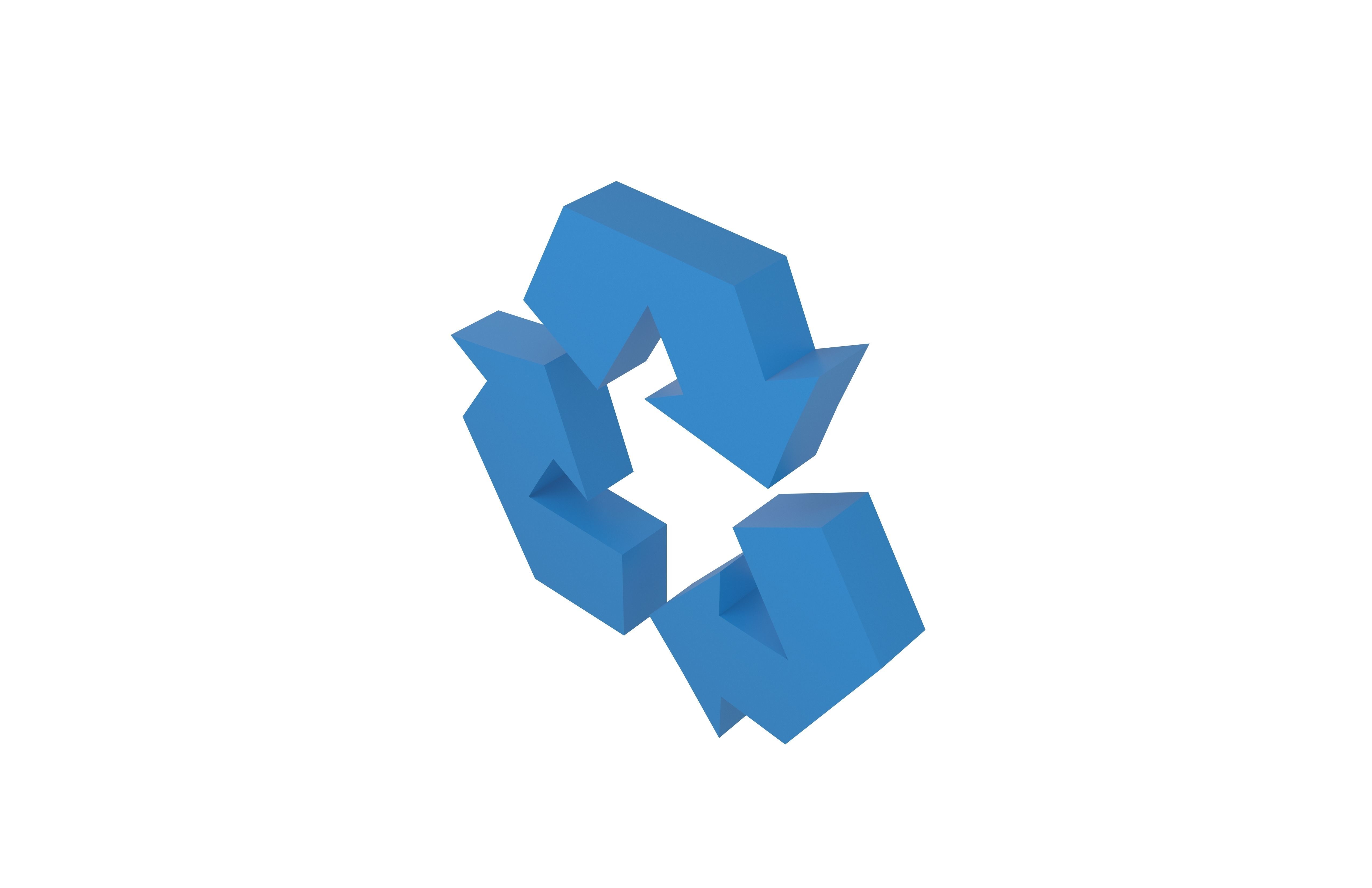 Recycle Symbols v2 004 Low-poly 3D model_2