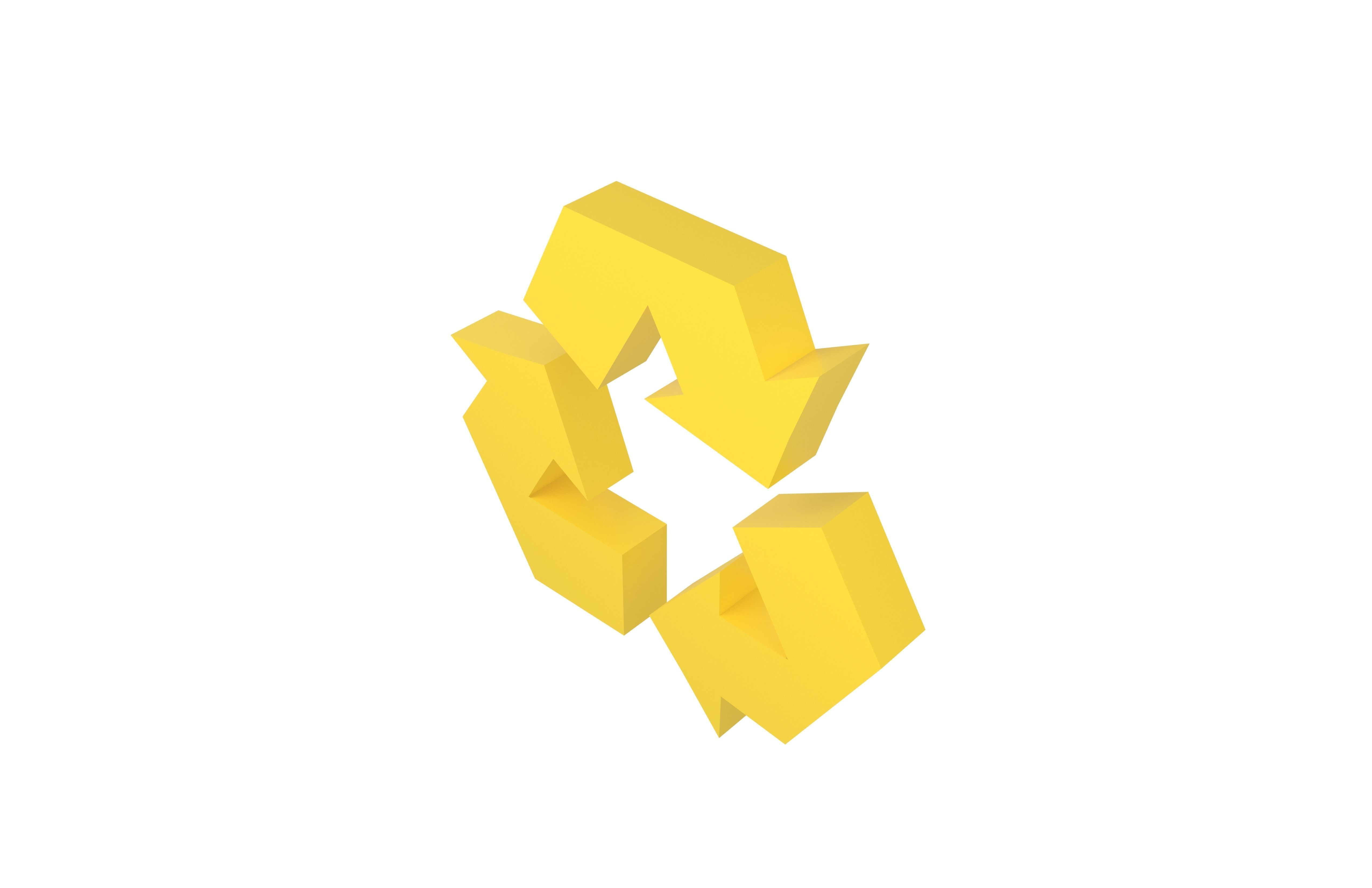 Recycle Symbols v2 005 Low-poly 3D model_1