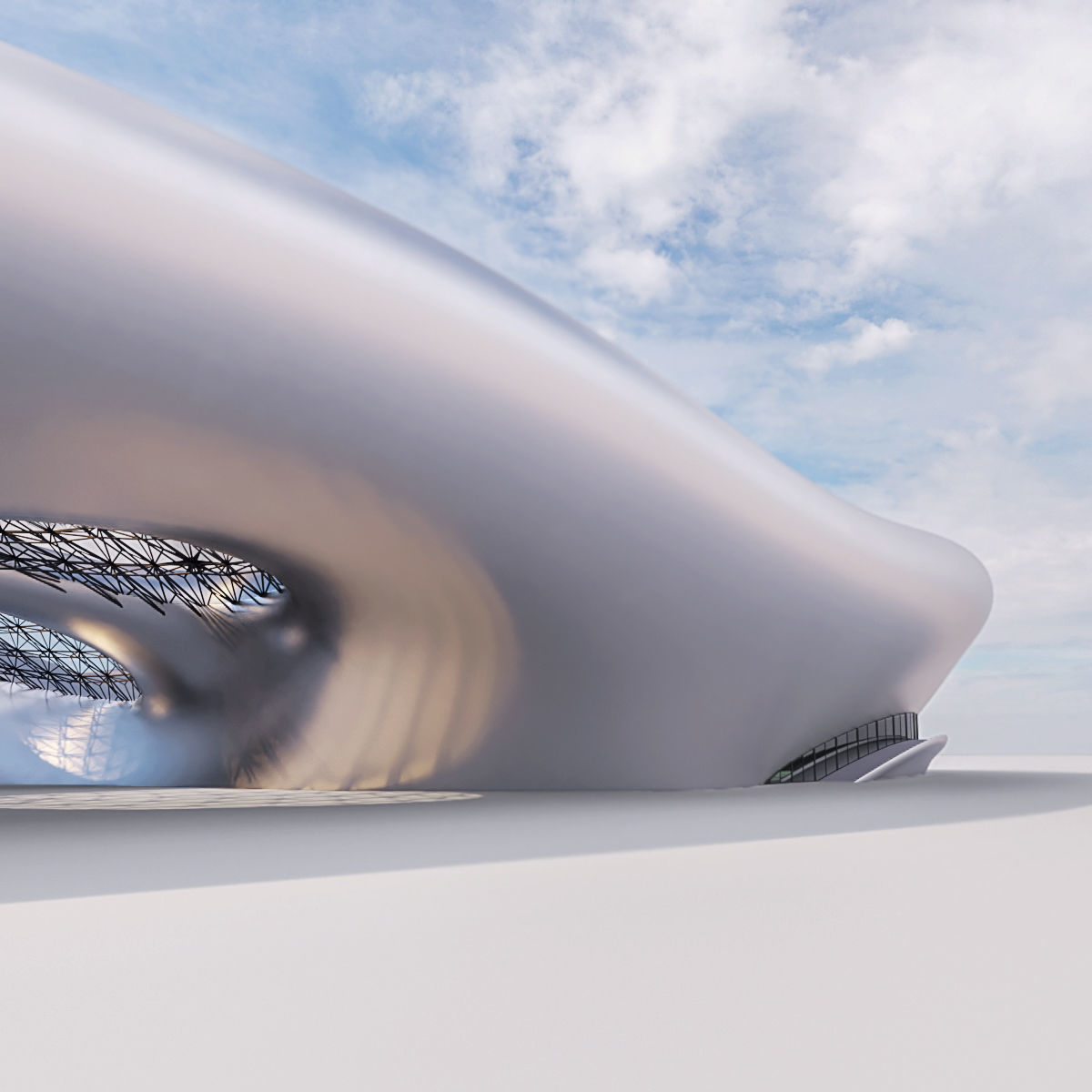 Futuristic building 25 3D model_2