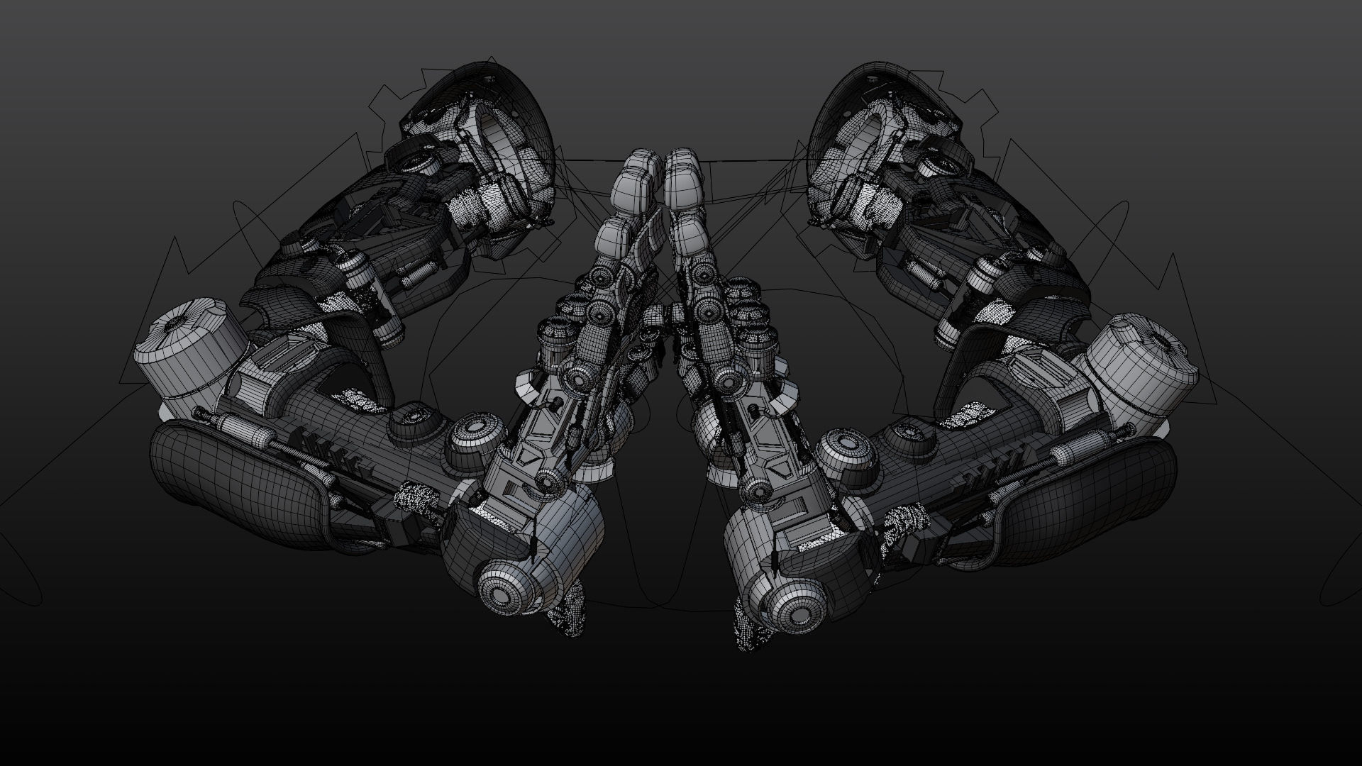 FPS Hand mechanical 05 3D model_16