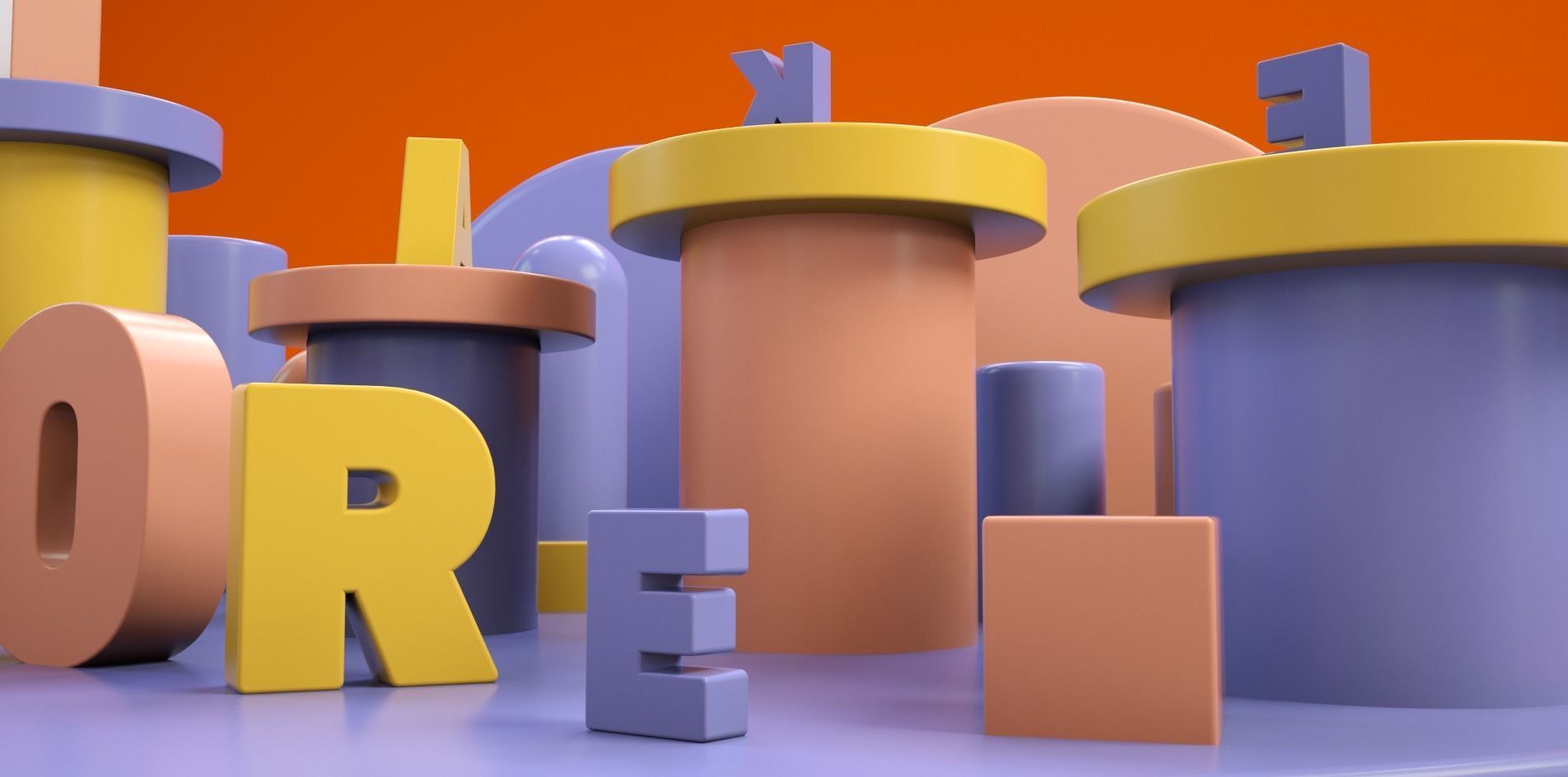 3D Text Cartoon Animation 3D model_4