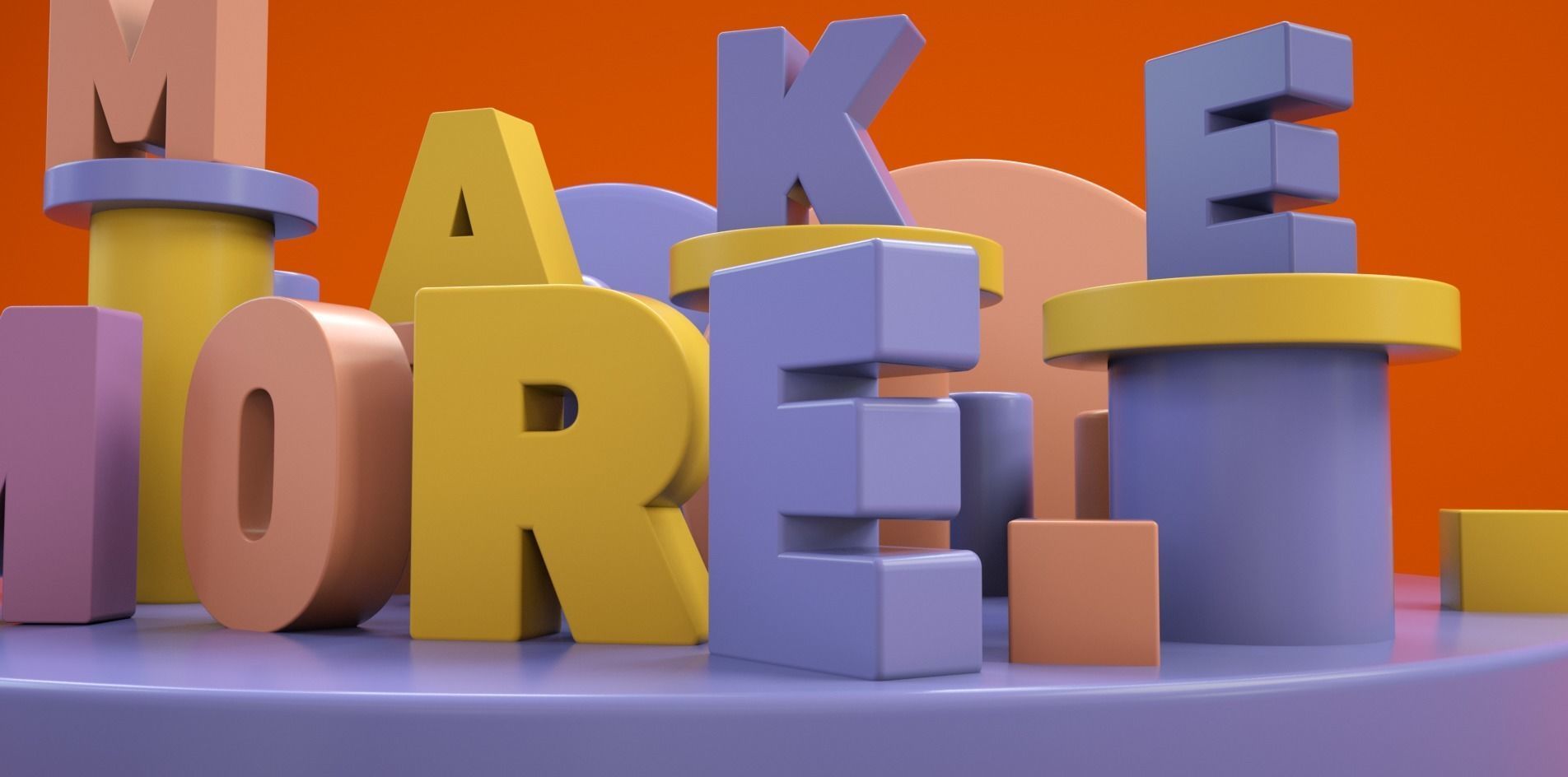 3D Text Cartoon Animation 3D model_1