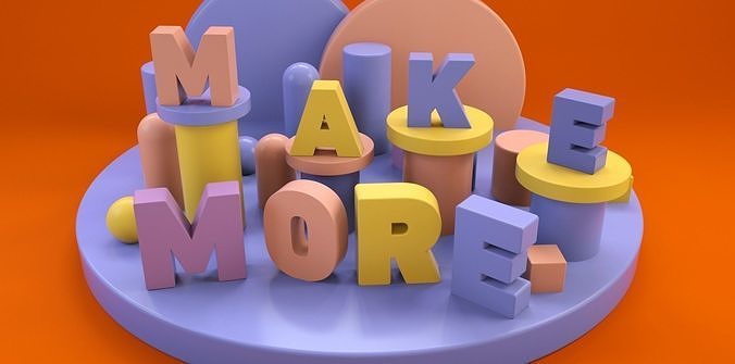 3D Text Cartoon Animation 3D model