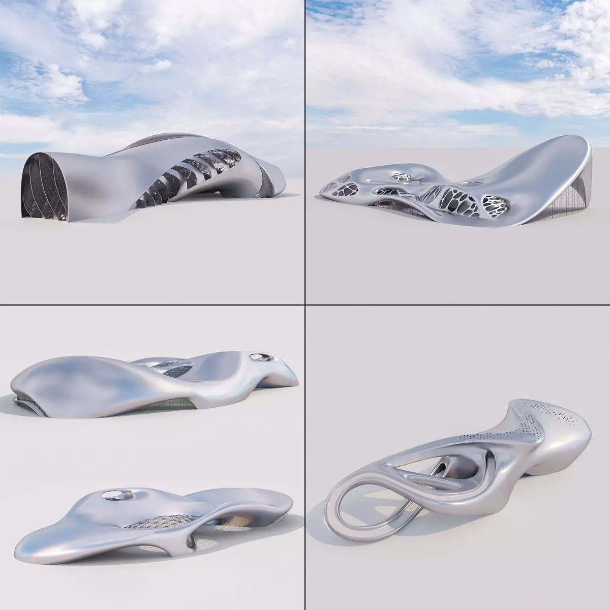 Futuristic building collection 4x 6 _0