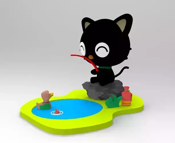 CHOCOCAT PESCANDO Amigo Hello Kitty 3D print model