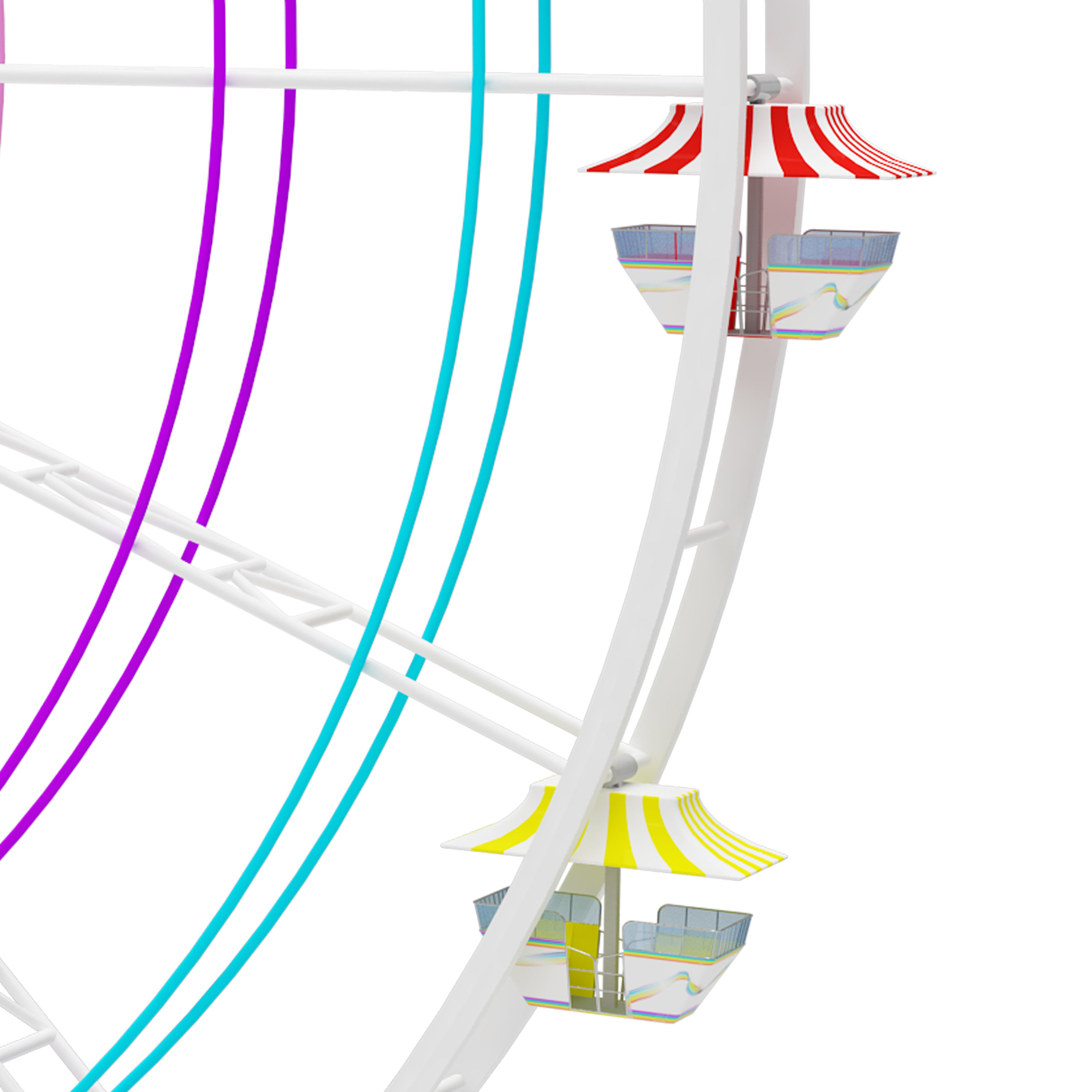 Amusement Park Equipment 9 Pieces 3D model_32