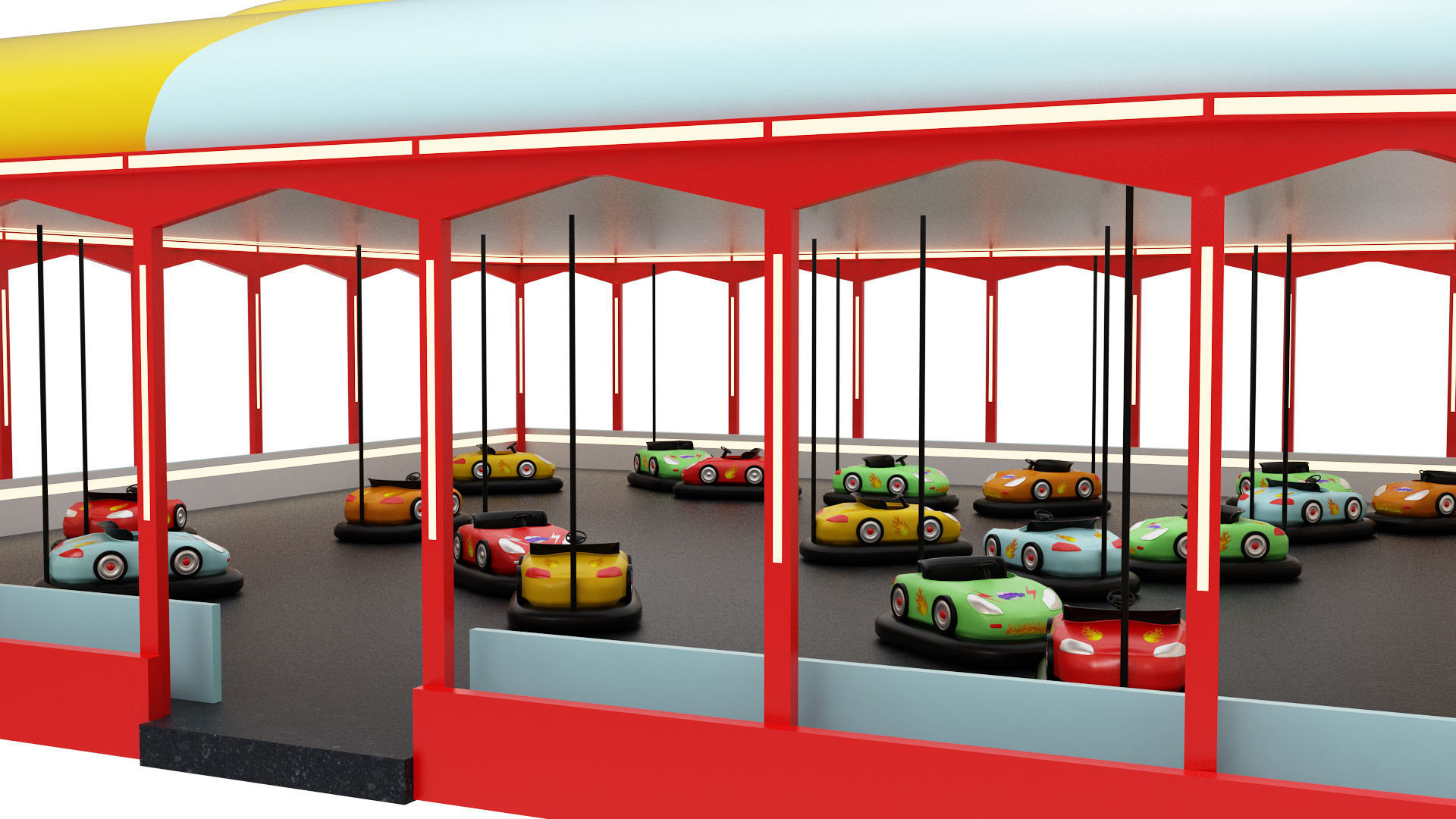 Amusement Park Equipment 9 Pieces 3D model_18