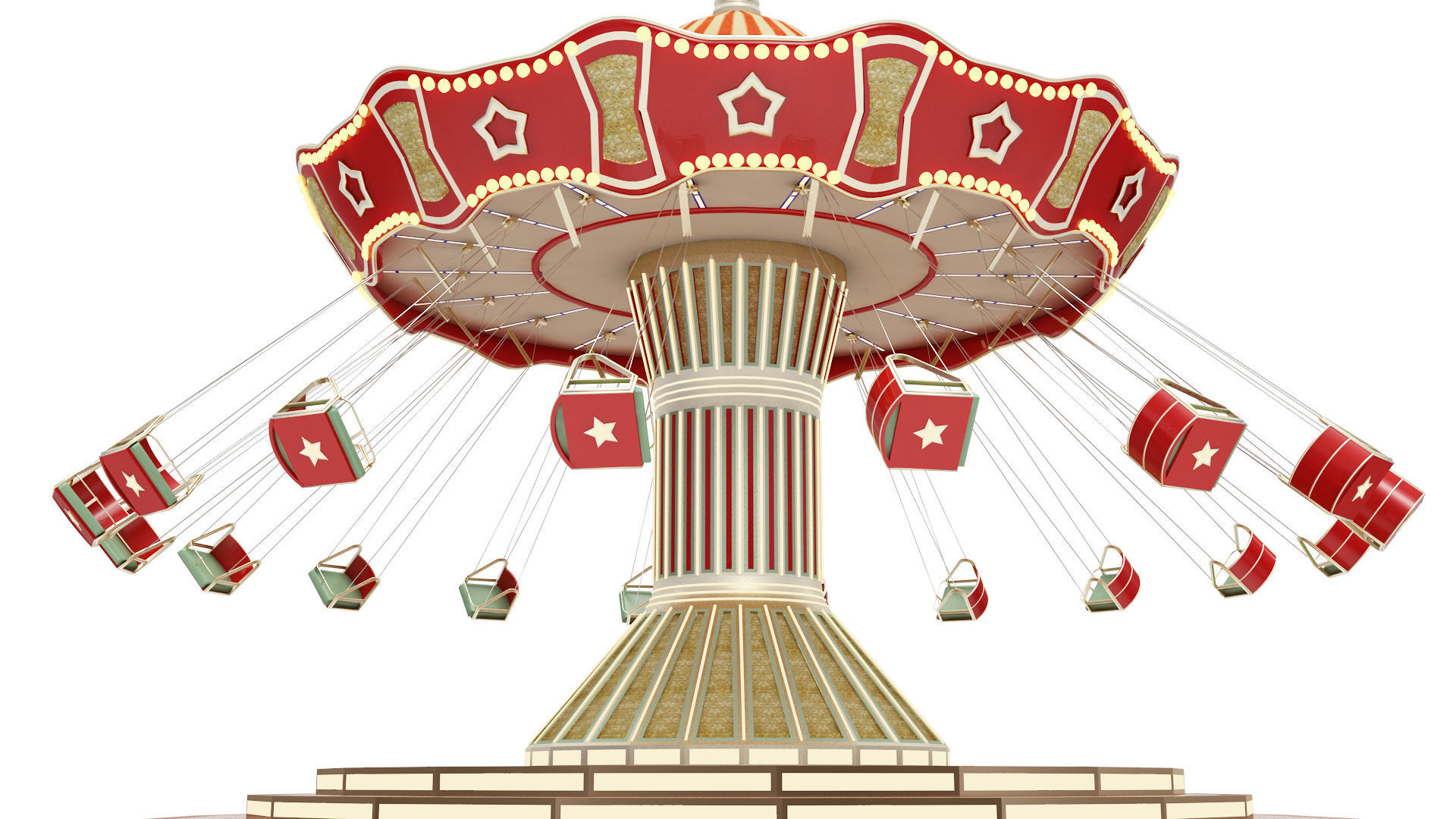 Amusement Park Equipment 9 Pieces 3D model_29