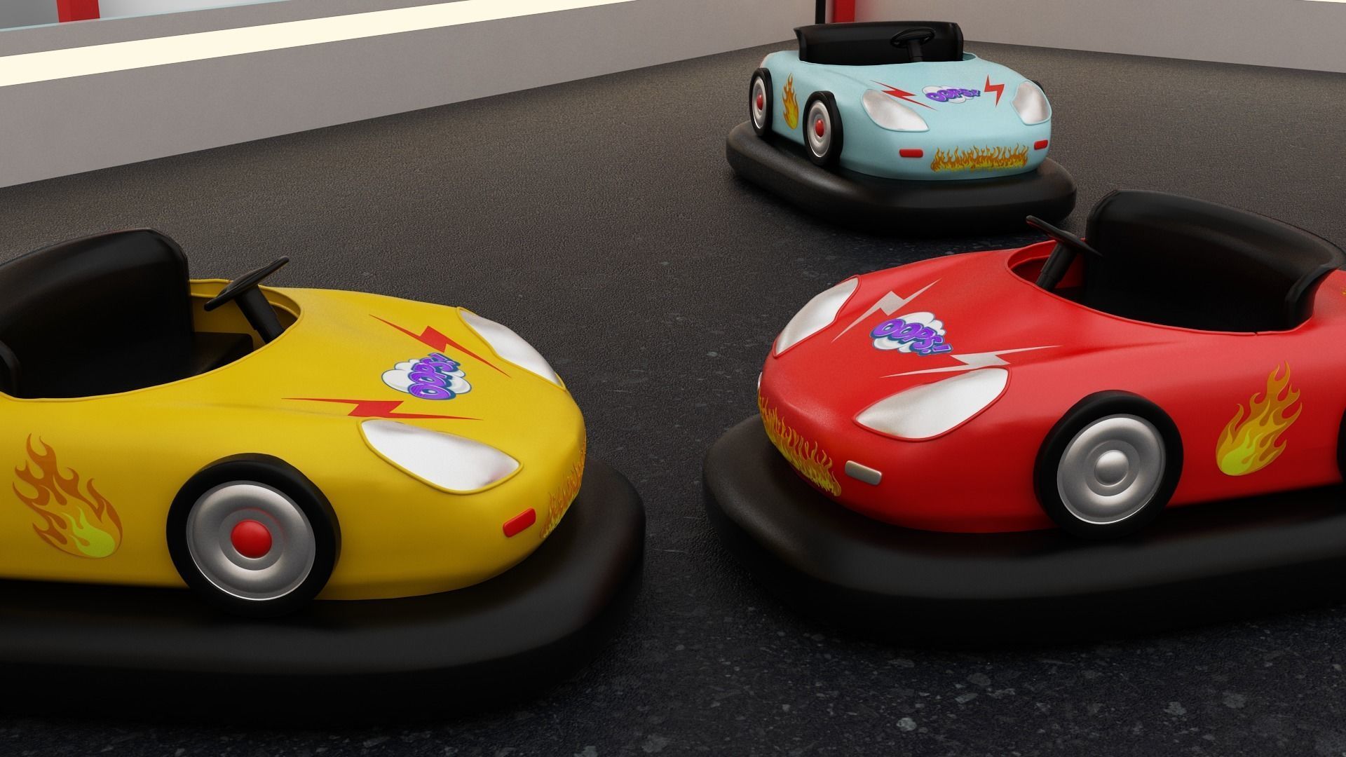 Amusement Park Equipment 9 Pieces 3D model_21