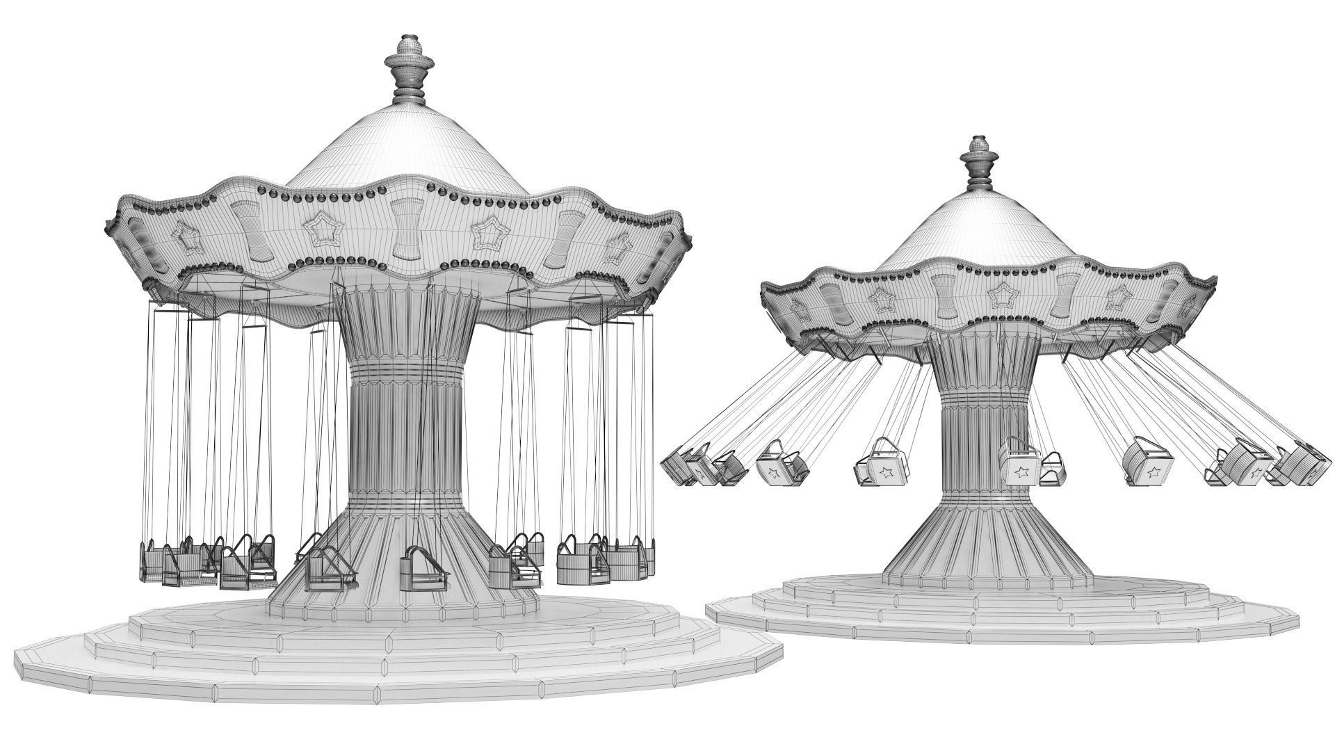 Amusement Park Equipment 9 Pieces 3D model_43