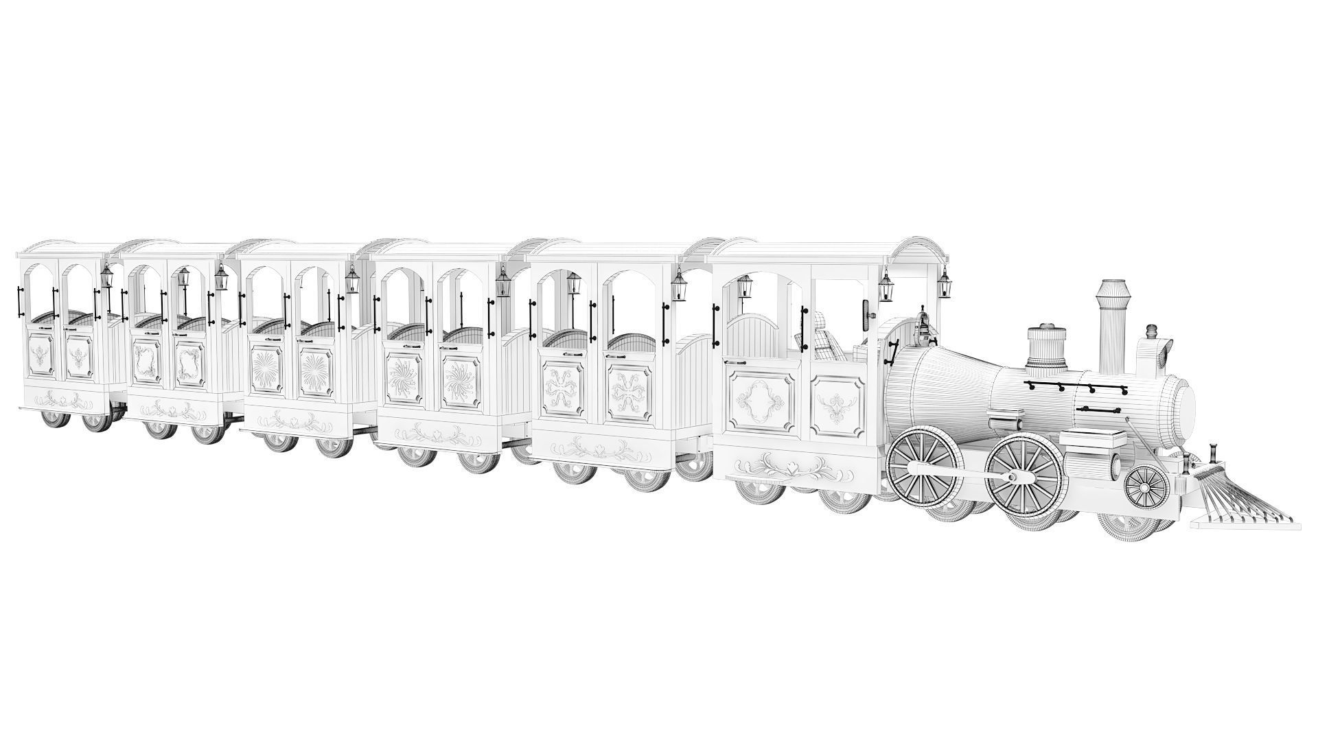 Amusement Park Equipment 9 Pieces 3D model_37