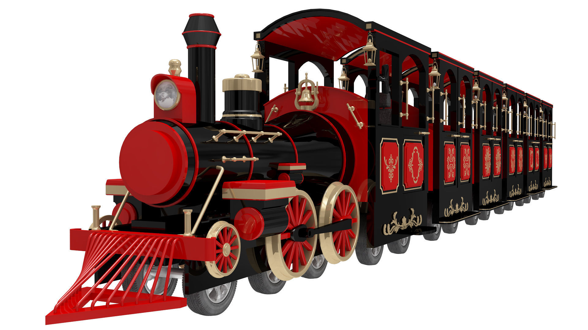 Amusement Park Equipment 9 Pieces 3D model_9