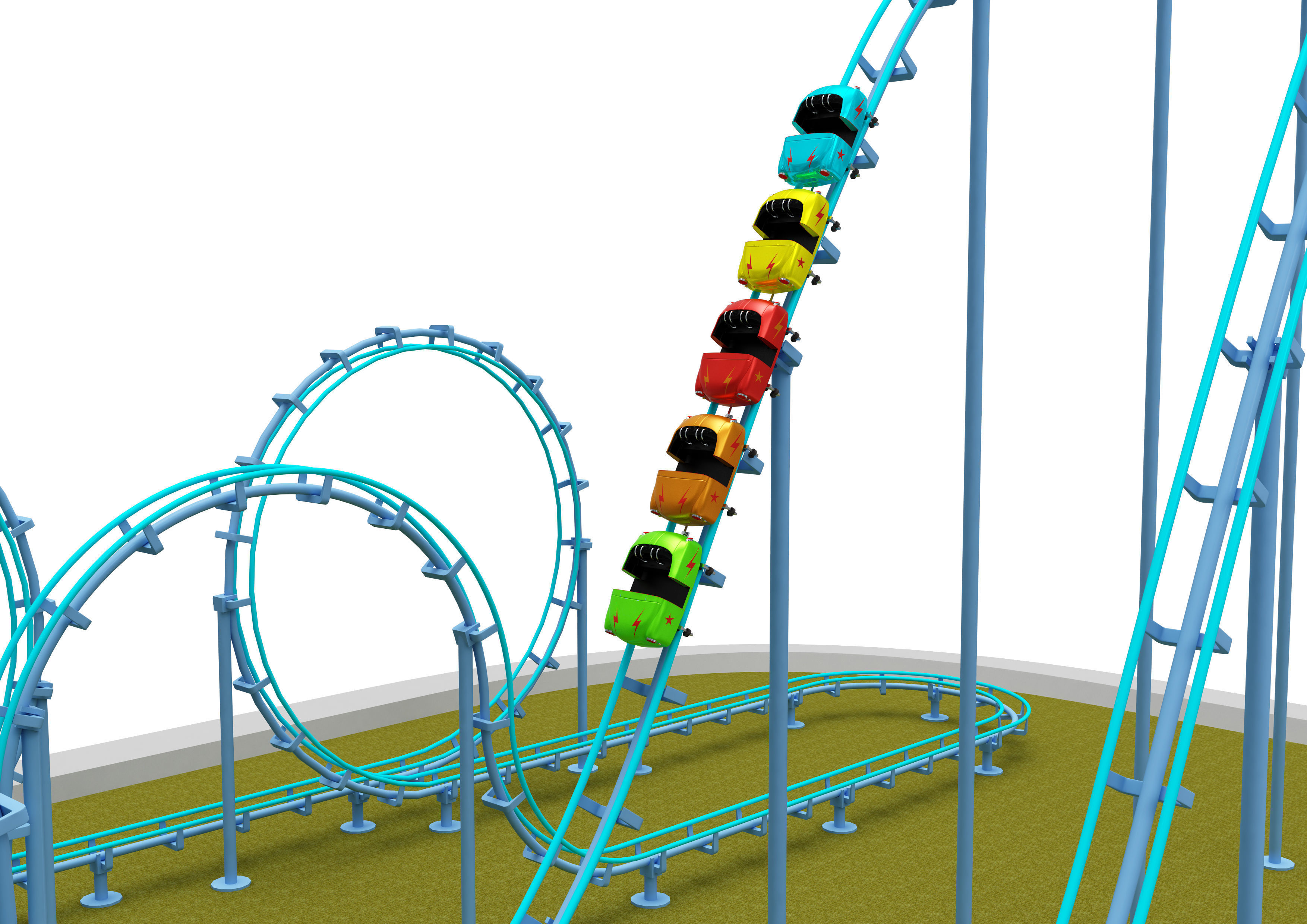 Amusement Park Equipment 9 Pieces 3D model_3