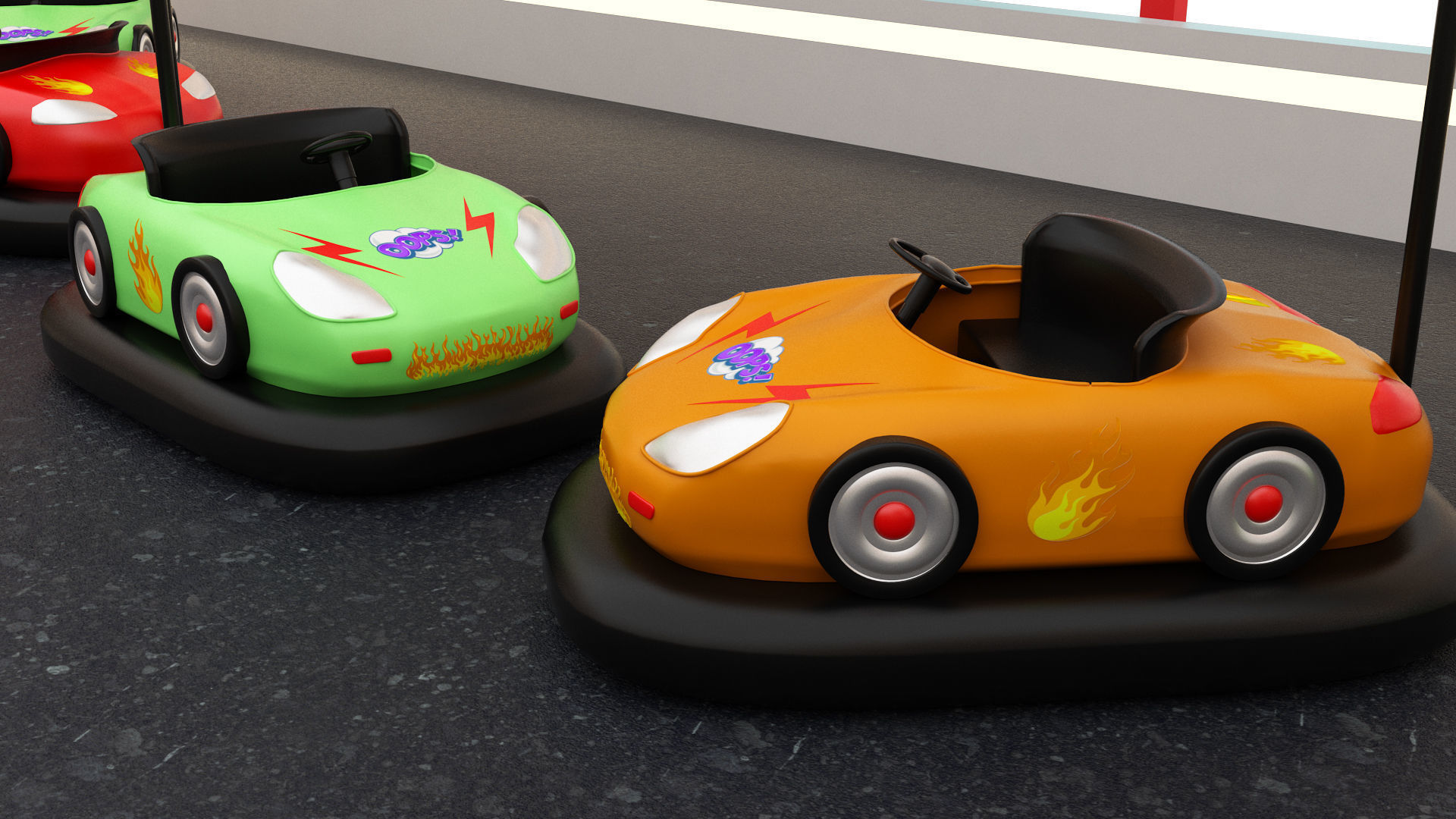 Amusement Park Equipment 9 Pieces 3D model_19